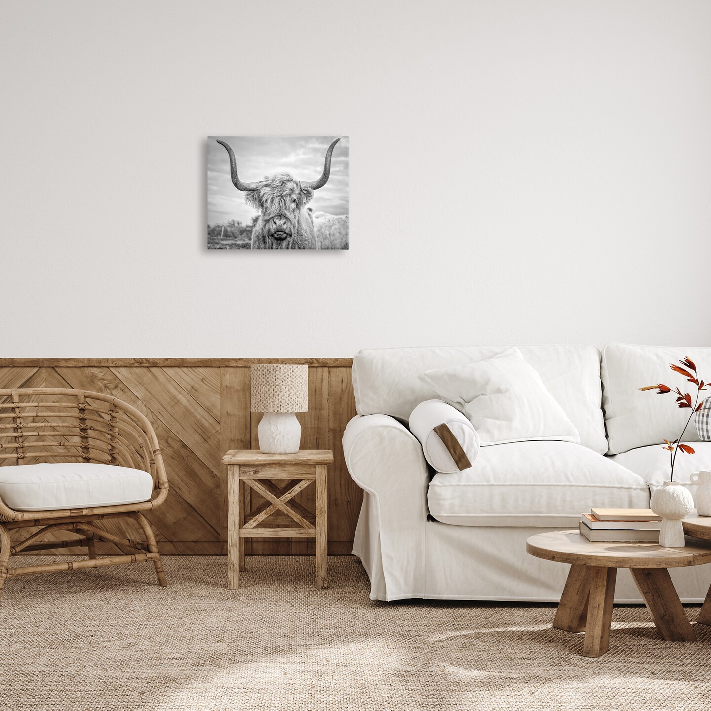 Stupell Industries Grey Highland Cow Photograph Canvas Wall Art