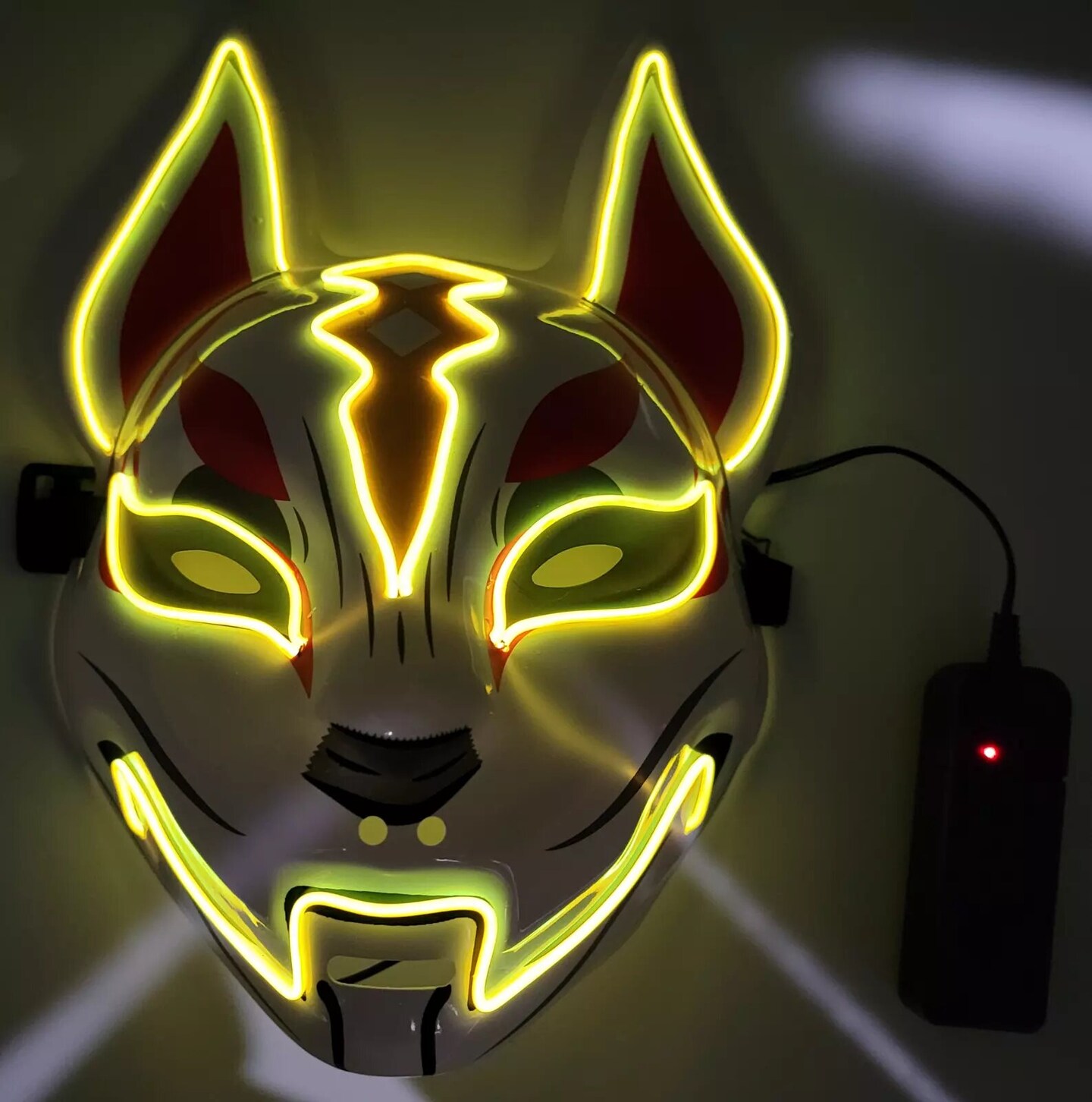 Kitcheniva Halloween Clubbing Light Up Kitsune Fox LED Mask