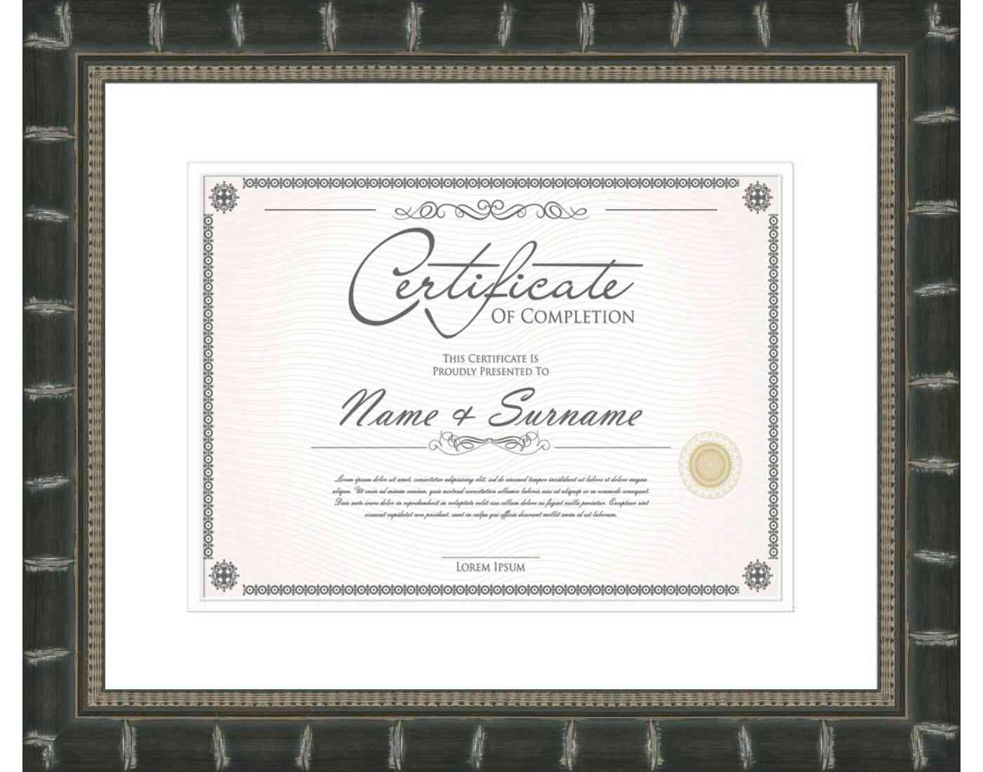 Black Diploma Frame for Certificate, Acid-Free White Mat, UV Acrylic, Backing, and Hanging Hardware, 8 Sizes Available