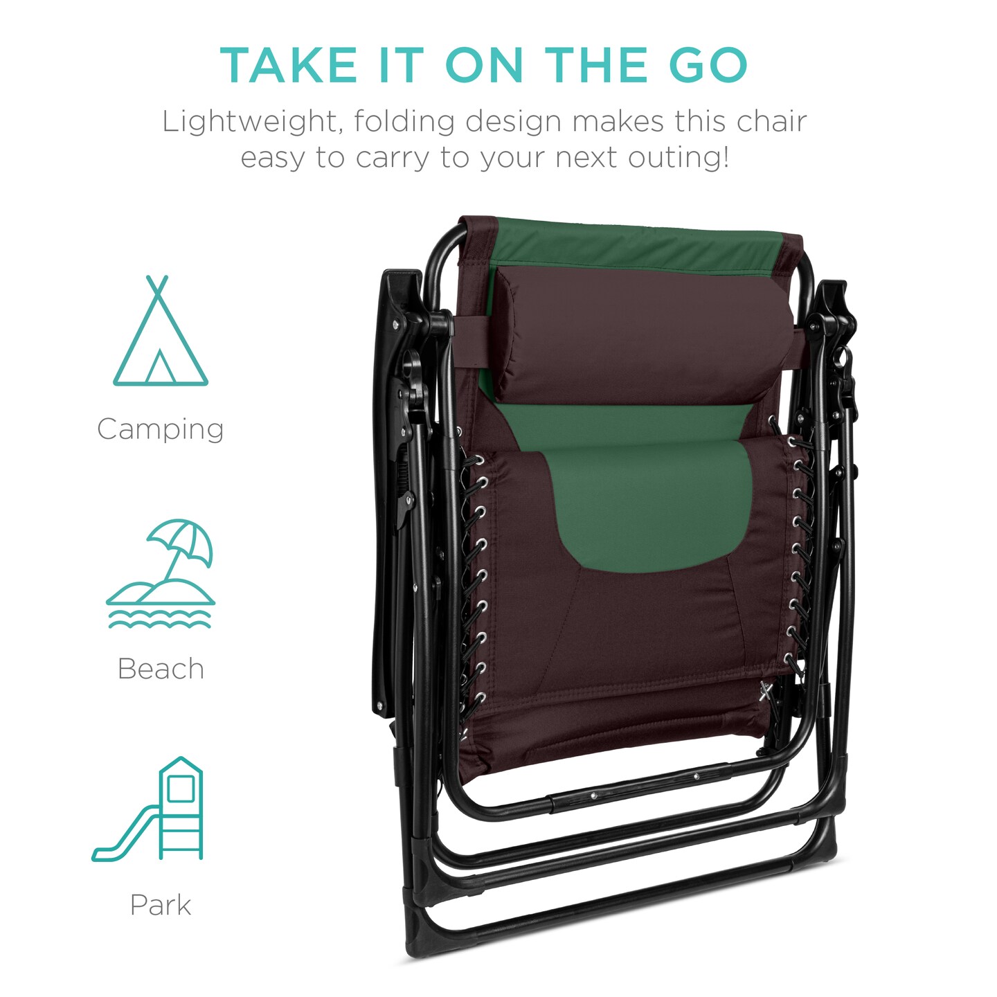 Best Choice Products Oversized Padded Zero Gravity Chair, Folding Outdoor Patio Recliner w/ Side Tray