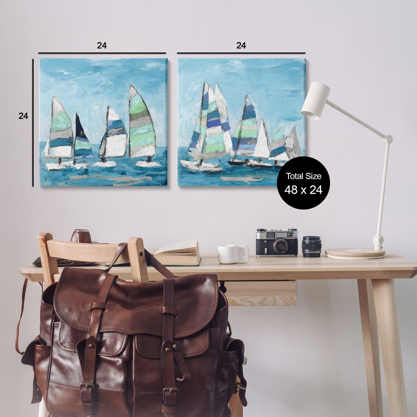 Stupell Industries Soothing Sailboats Drifting Marina Canvas Wall Art