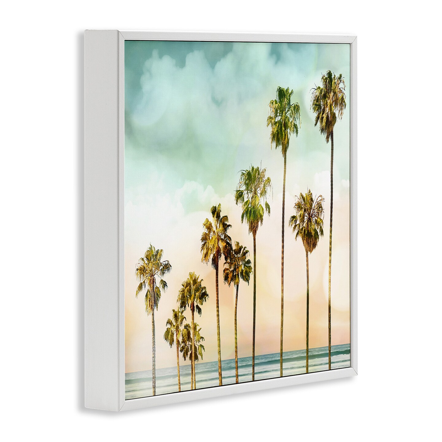 Stupell Industries Tropical Beach Palm Trees Framed Giclee Art