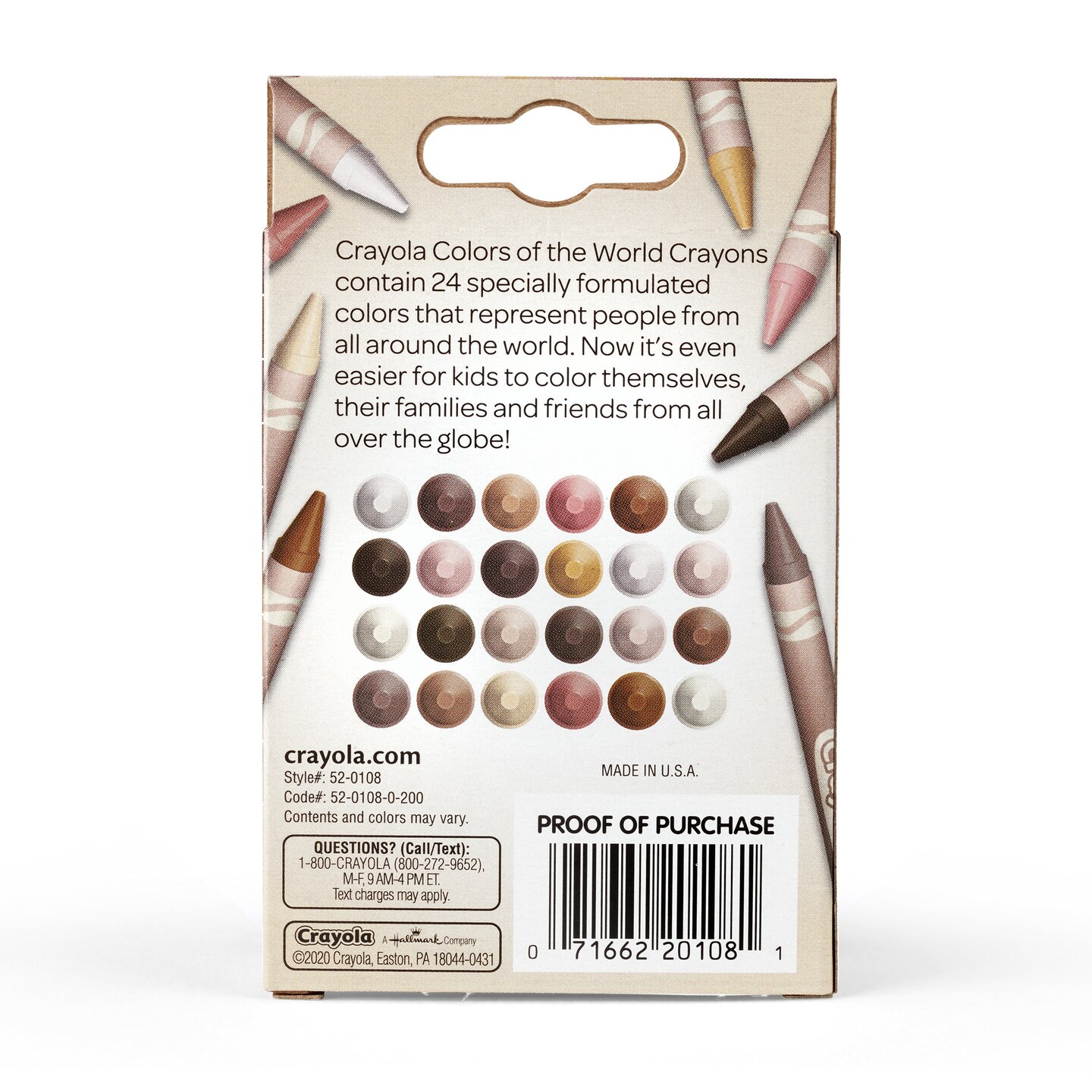 Colors of the World Crayons, 24 Colors