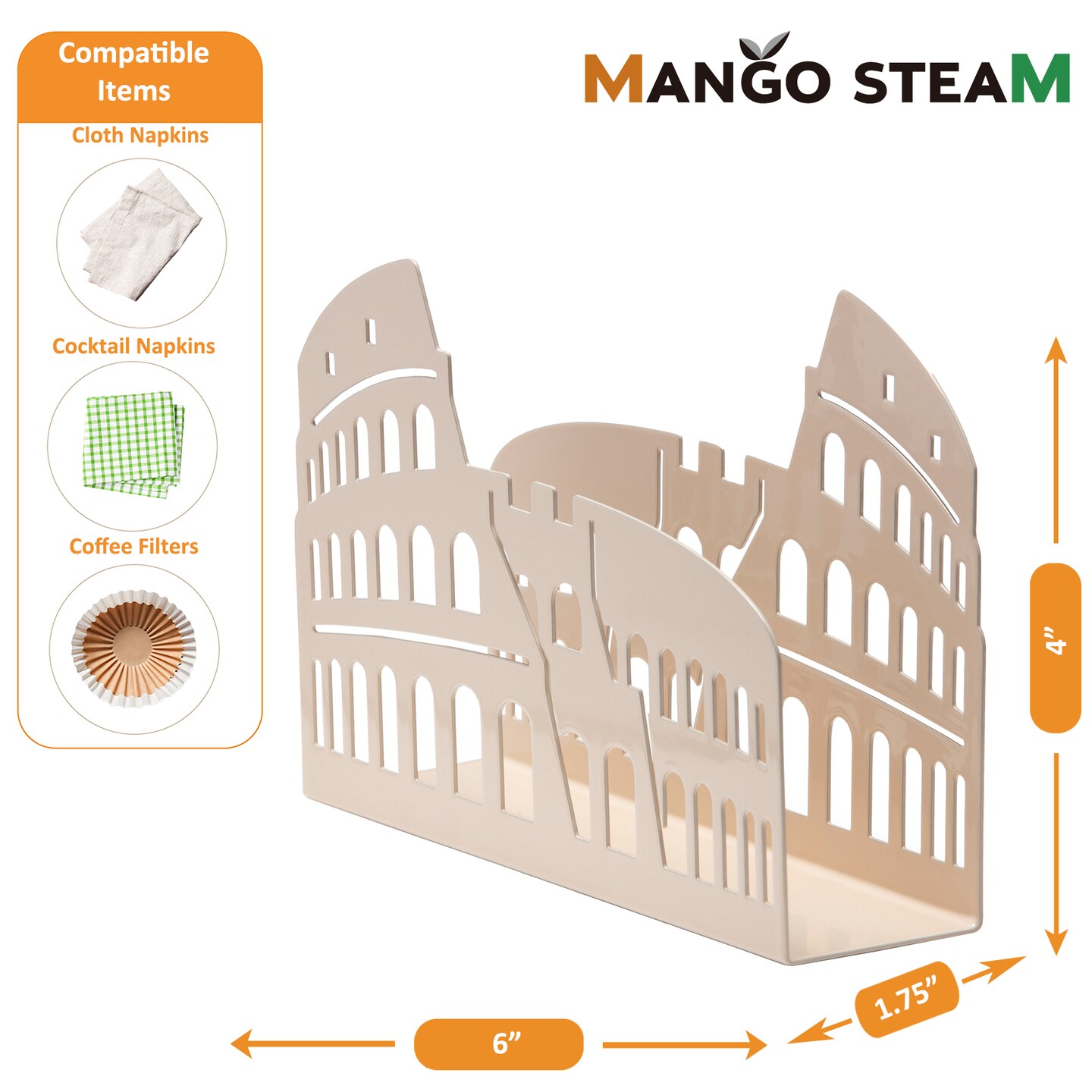 Mango Steam Tabletop Colosseum Napkin Holder For Home
