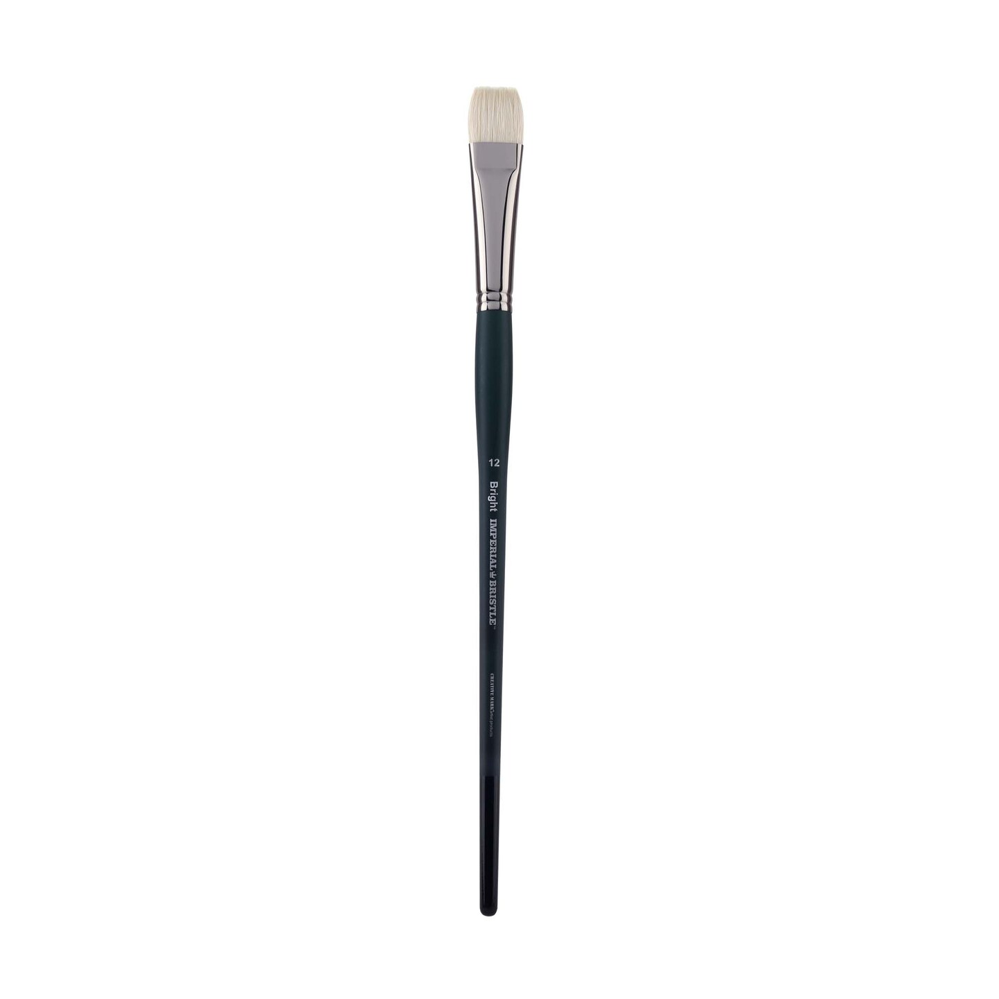 Creative Mark Imperial Professional Chungking Hog Bristle Brush - Bright , Handmade Long Handle Oil Paint Brushes for Artists, Nickel-Plated Brass Ferrules, Stiff Yet Soft Natural Bristles
