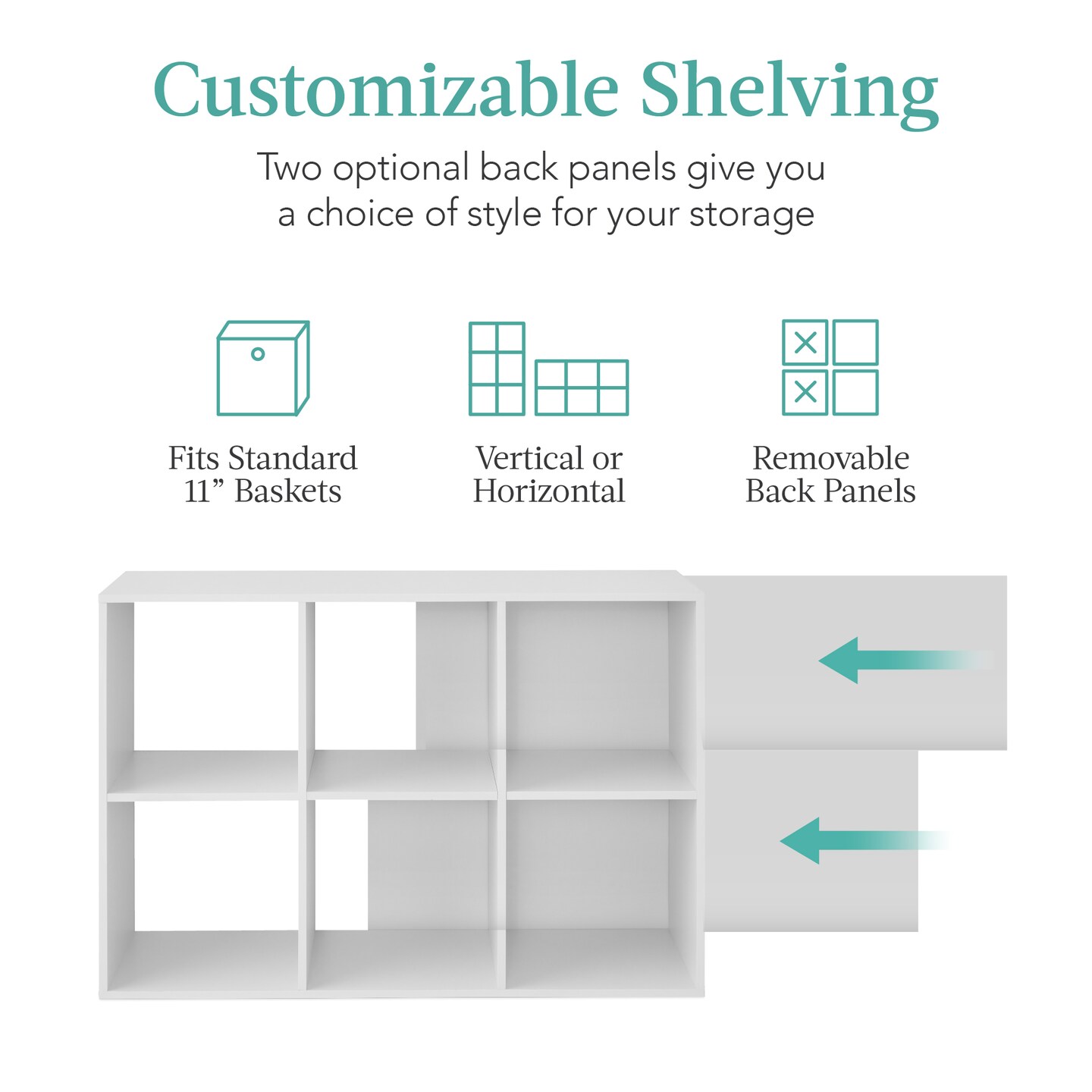 Best Choice Products 6-Cube Bookshelf, 11in Display Storage System, Organizer w/ Removable Back Panels