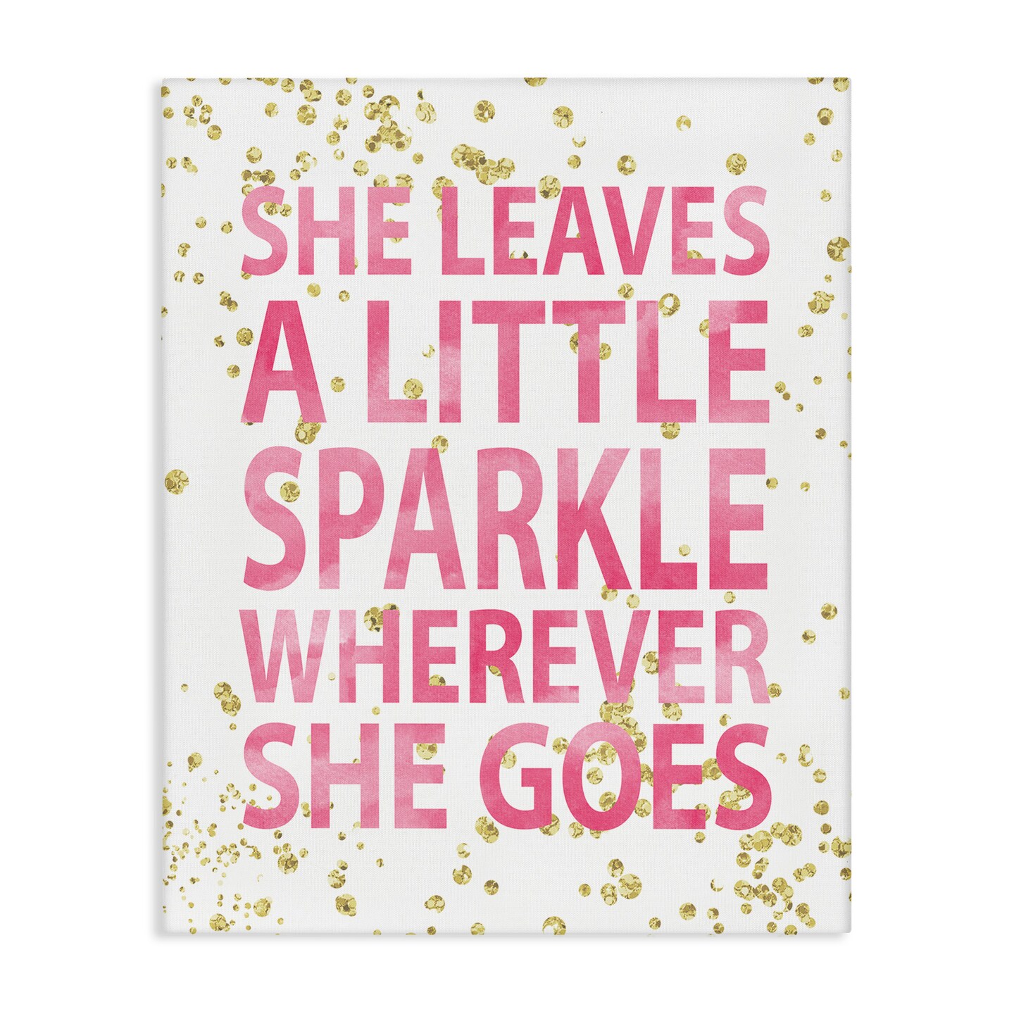 Stupell Industries Leaves A Little Sparkle Phrase Canvas Wall Art