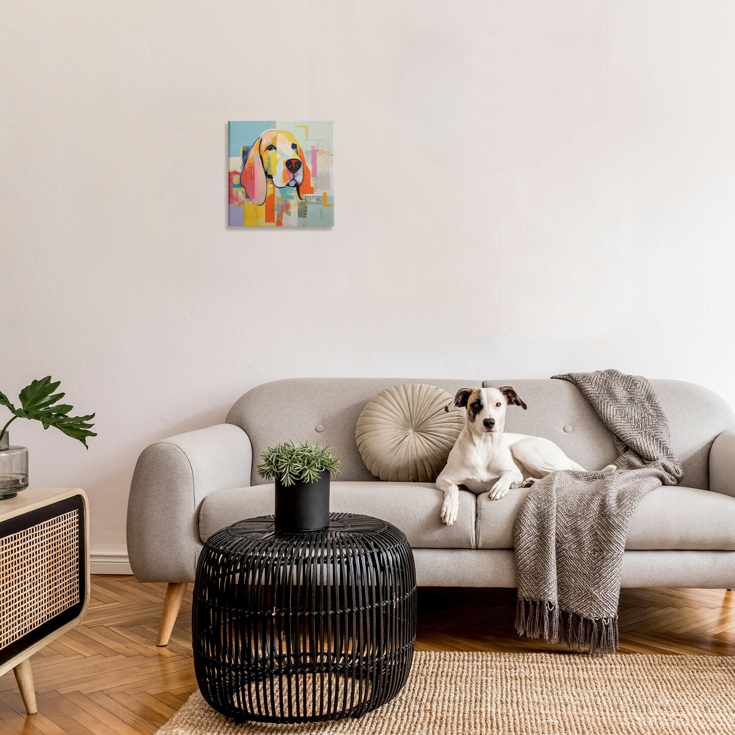 Stupell Industries Abstract Dog Portrait Canvas Wall Art