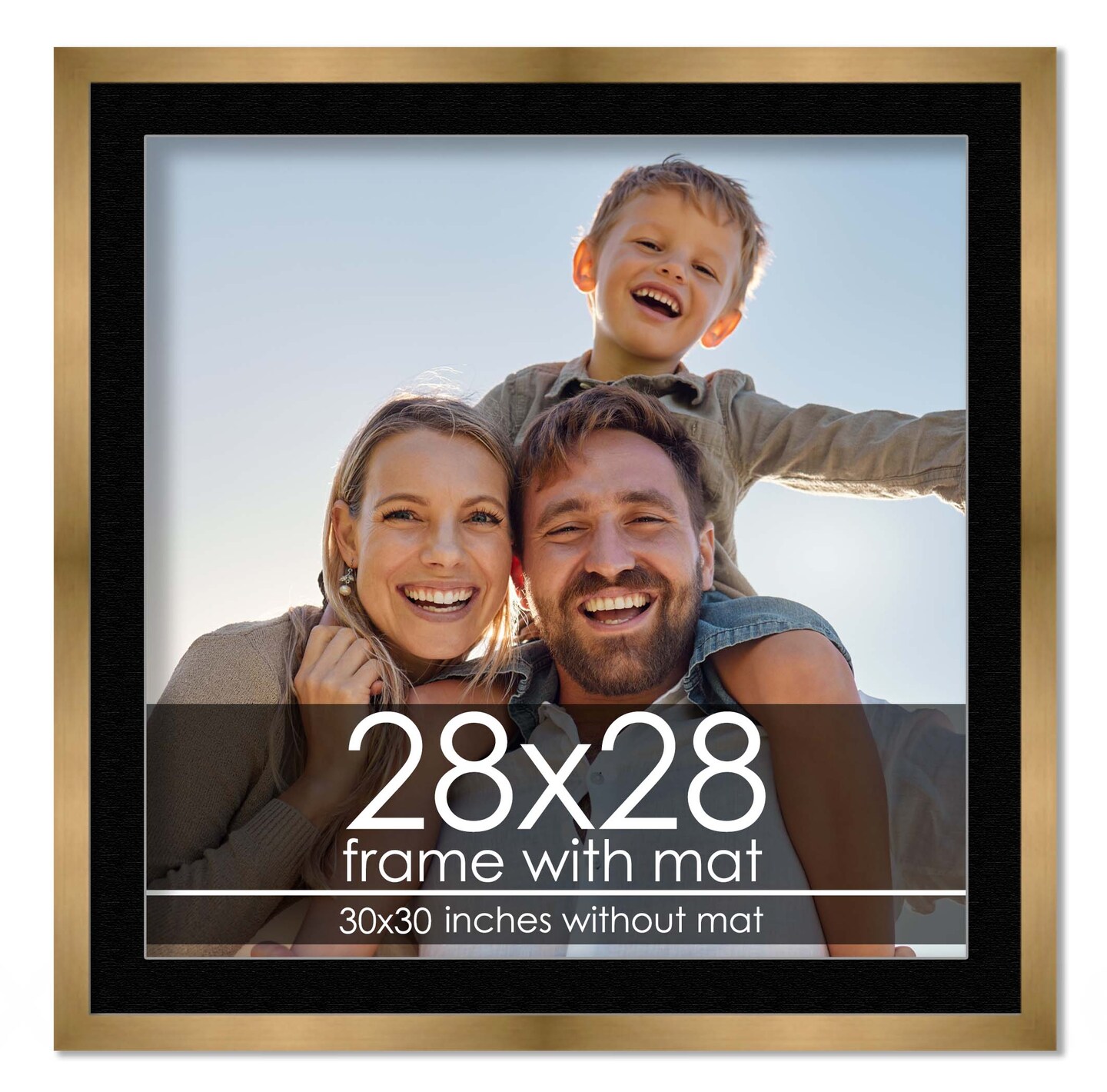 Metallic Bronze with Black Photo Mat, UV Acrylic Front, Foam Board Backing, 60 Sizes Available