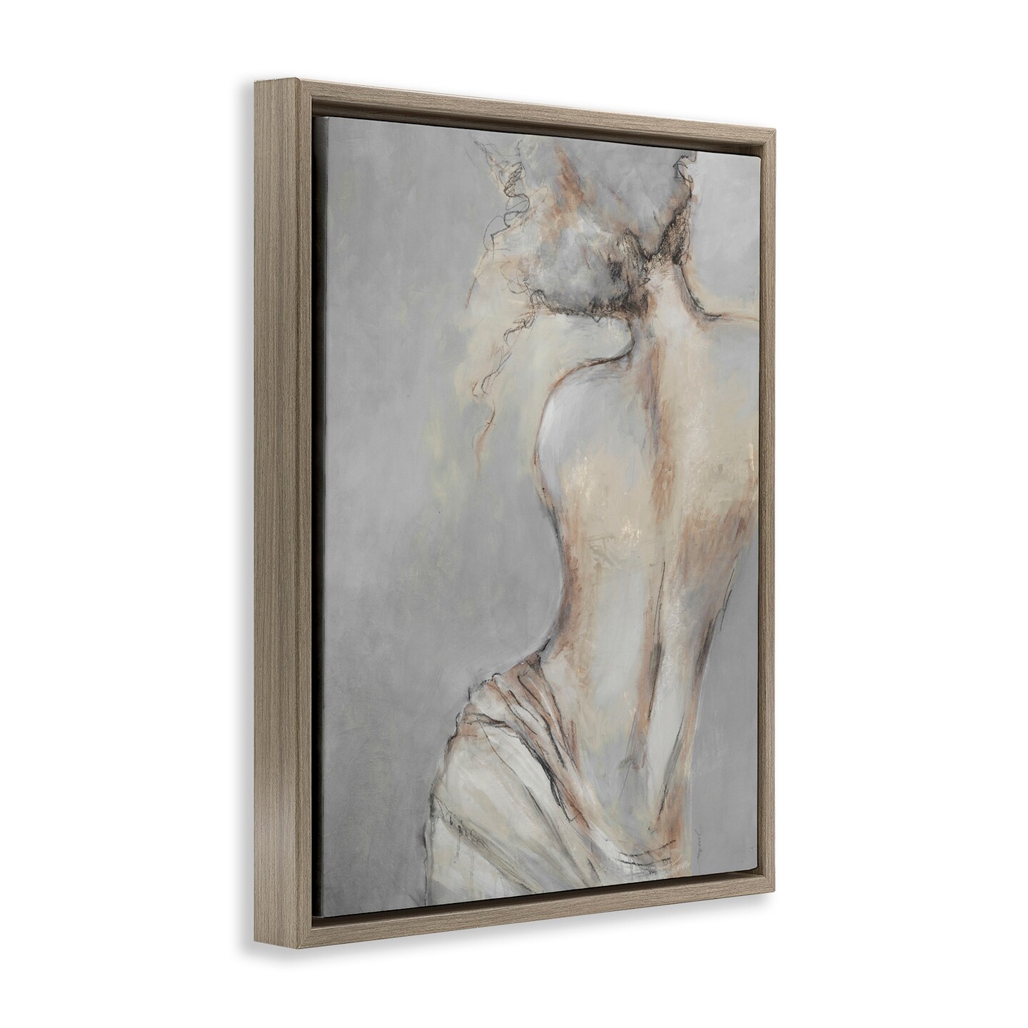 Stupell Industries Traditional Nude Baroque Portrait Framed Floater Canvas Wall Art