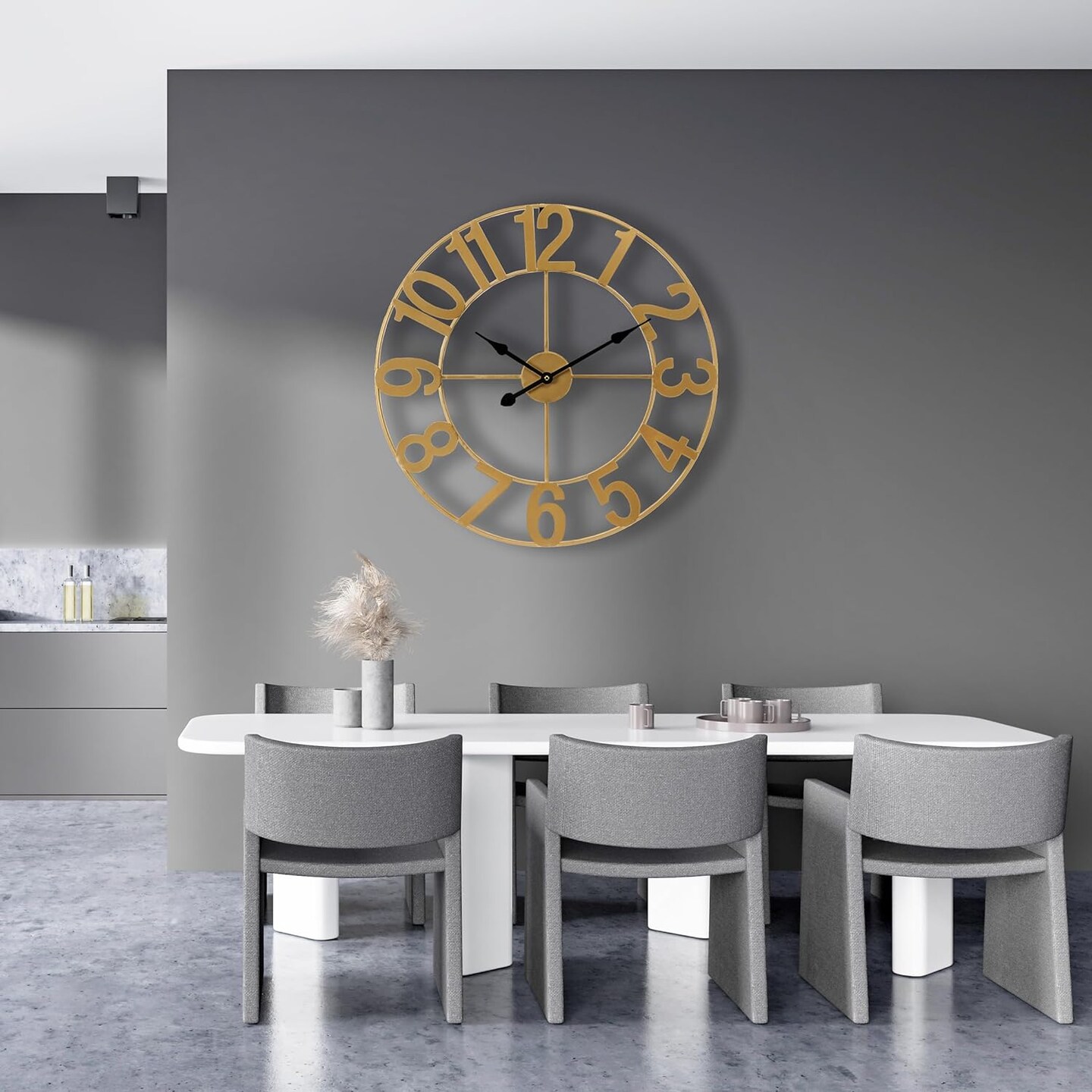 Sorbus Large Wall Clock - 24-inch Decorative Numeral Wall Clock - Battery Operated Analog - Living Room and Kitchen Décor