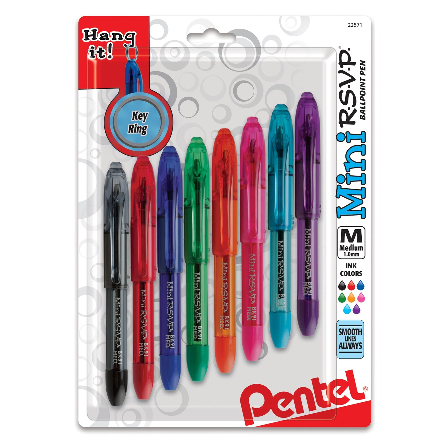 R.S.V.P.&#xAE; Mini Ballpoint Pens, 8-pack