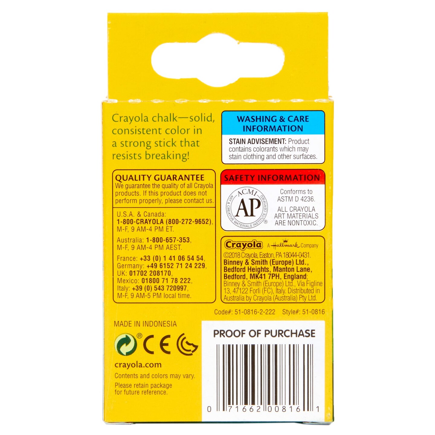 Multi-Colored Children&#x27;s Chalk, 12 Count