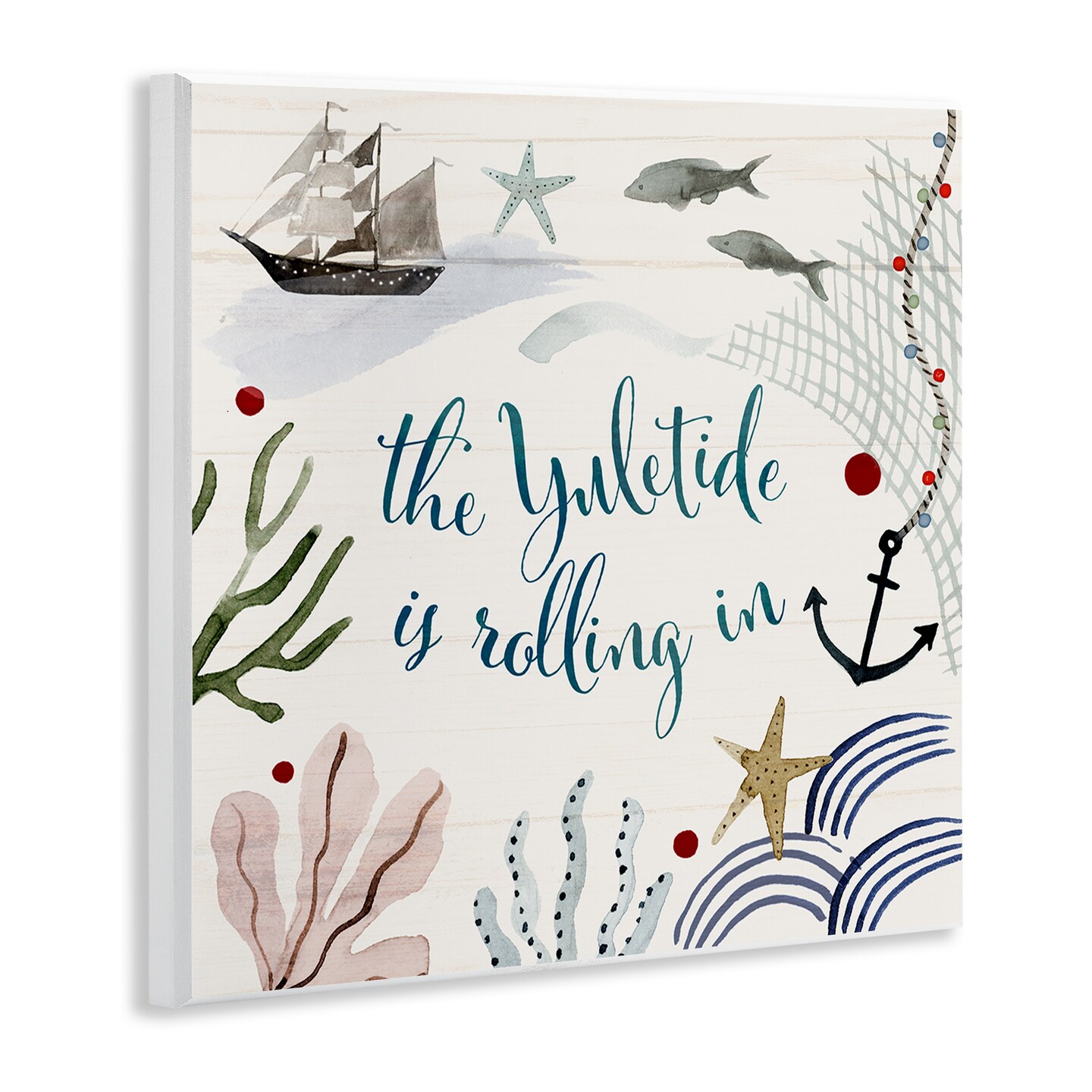 Stupell Industries Nautical Yuletide Christmas Phrase Wall Plaque Art