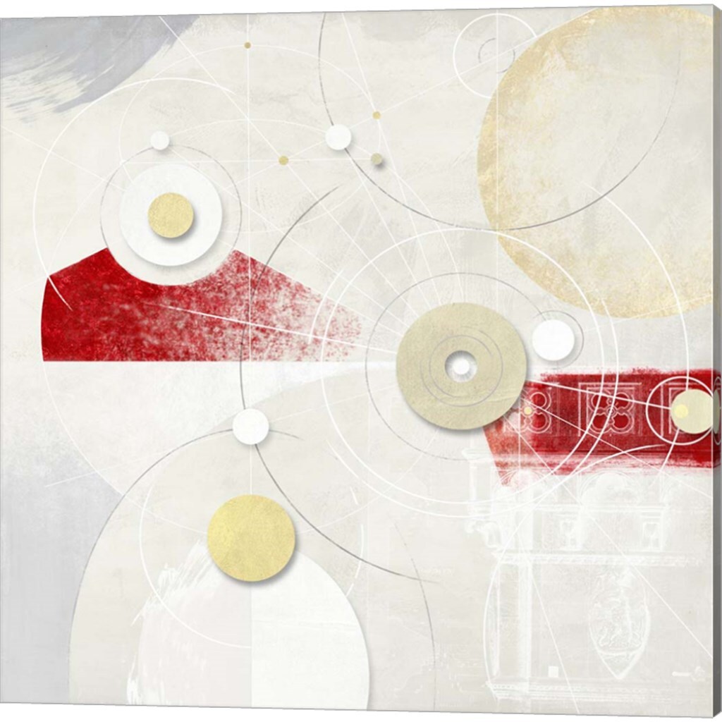 Galassia (Rosso) by Arturo Armenti 14" x 14" Canvas Wall Art (Set of 2)