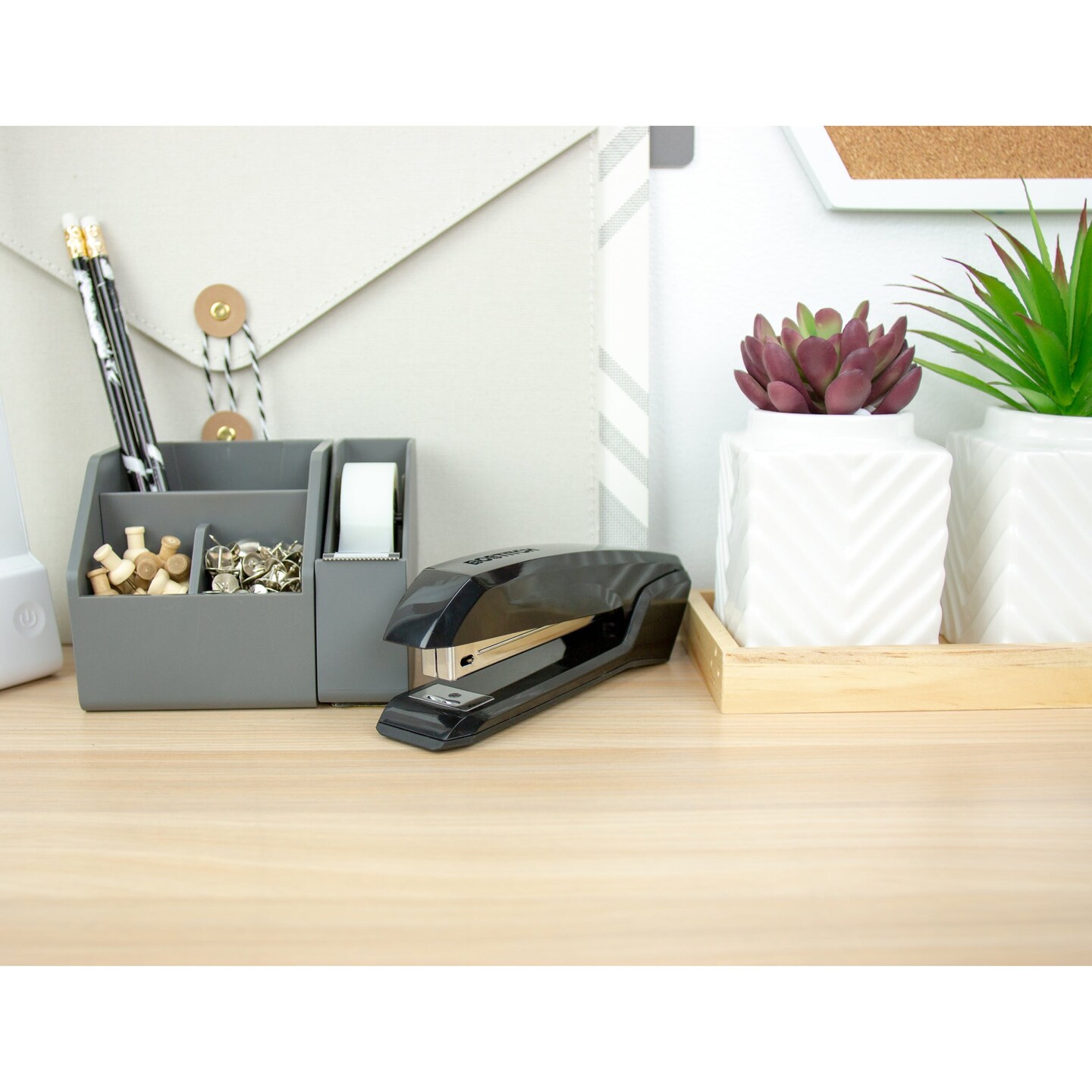 Black Anti-Microbial Desktop Stapler