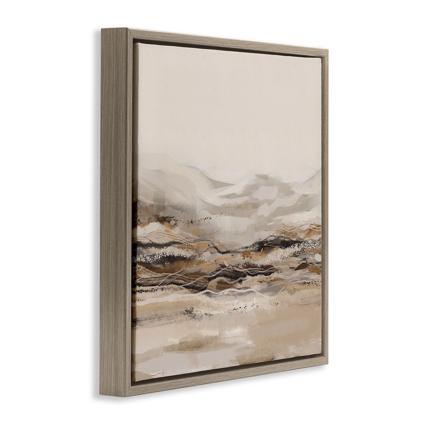 Stupell Industries Abstract Mountains Landscape Framed Floater Canvas Wall Art