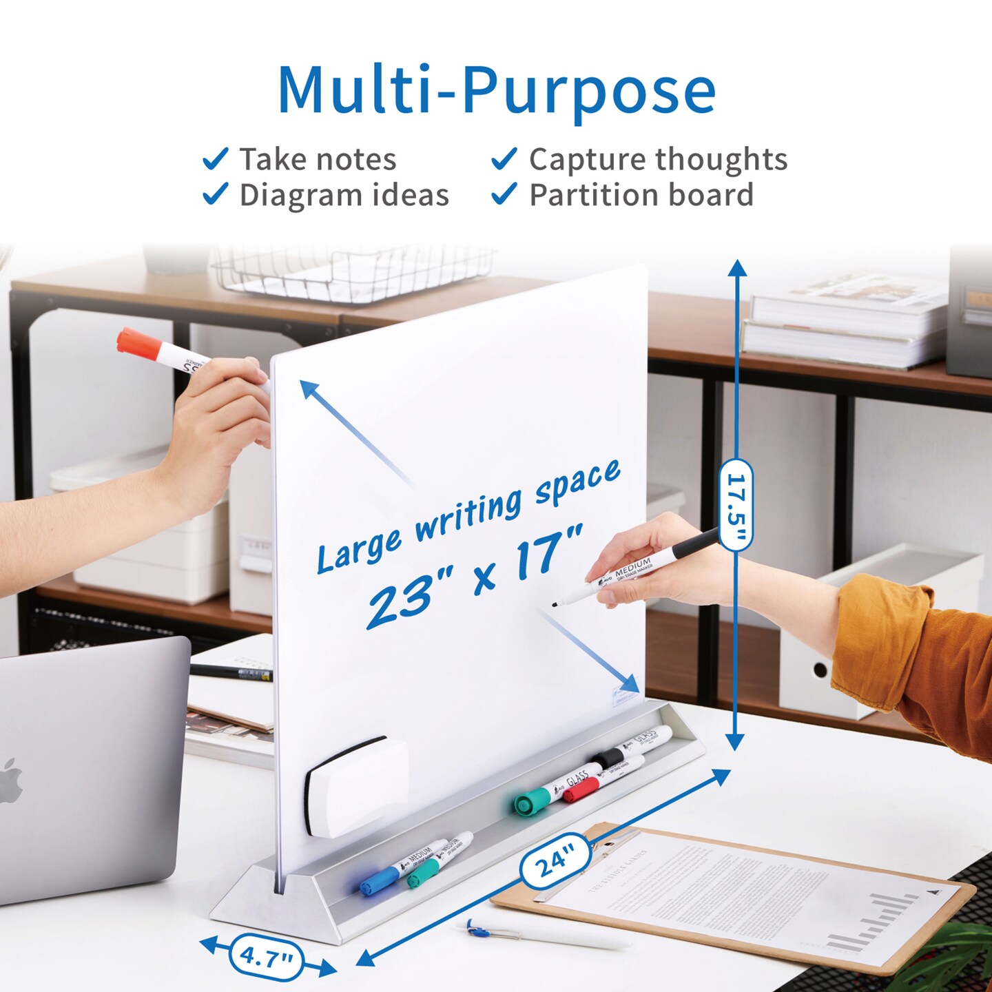 Audio-Visual Direct Magnetic Desktop Memo White Board Planner for Reception & Office