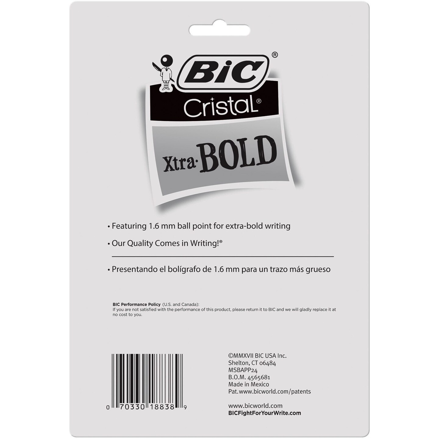 Cristal&#xAE; Xtra Bold Fashion Ballpoint Pen, Medium Point (1.6mm), Assorted Colors, 24-Count