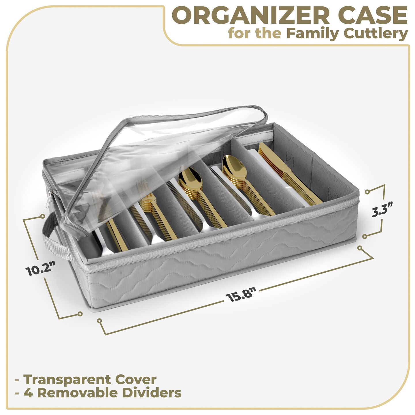 Sorbus Flatware &#x26; Utensil Storage - Fabric Chest Box for Storage and Organizing Utensils, Silverware, Flatware, and Cutlery