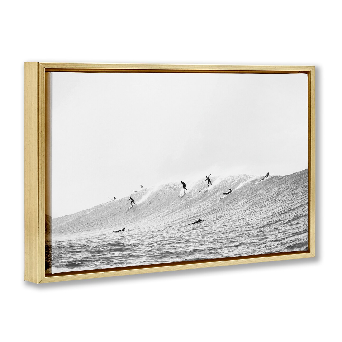Stupell Industries Summer Wave Surfers Framed Floater Canvas Wall Art Design by Sisi and Seb