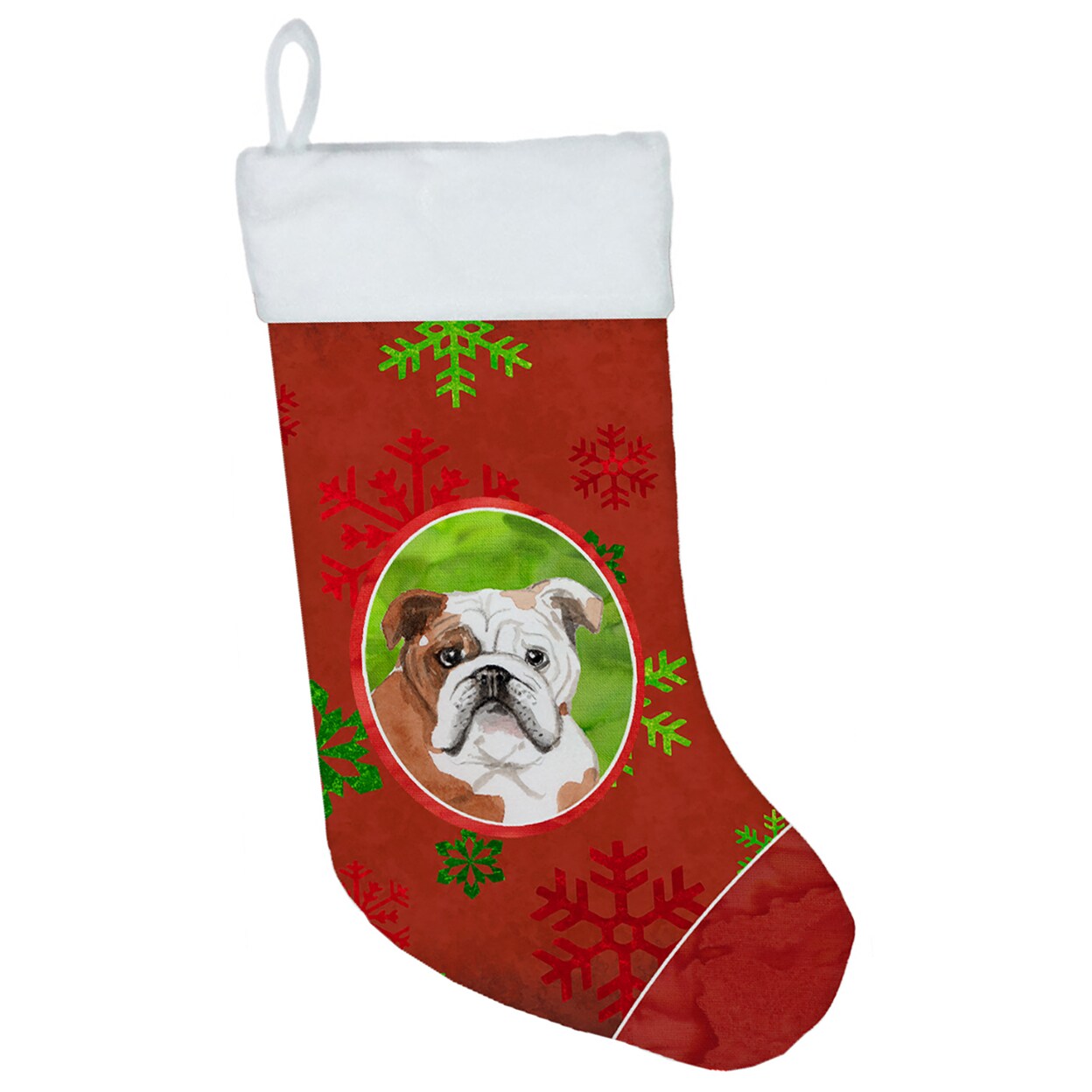 Christmas Snowflakes English Bulldog Christmas Stocking