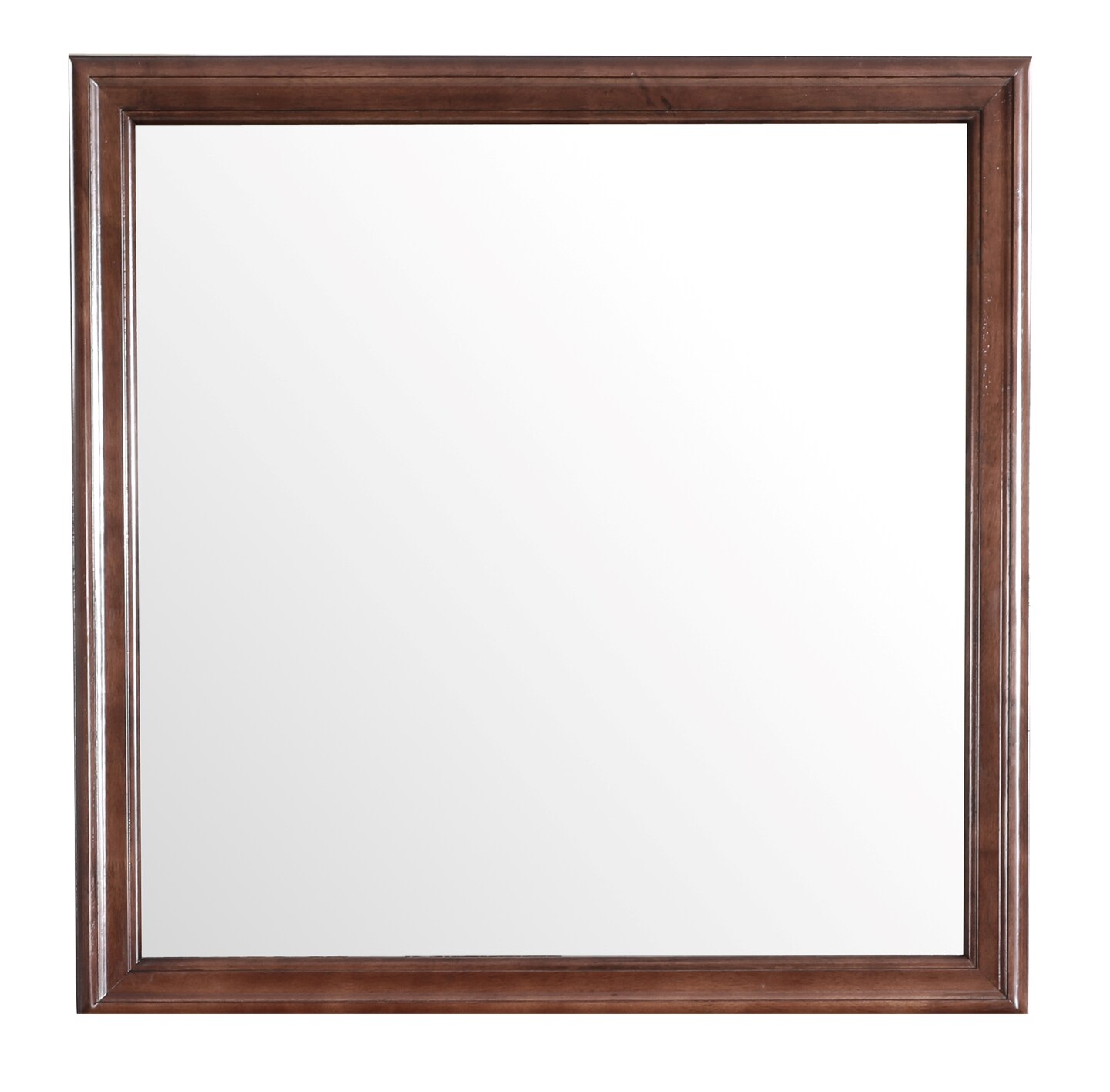 Contemporary Home Living Wooden Framed Square Dresser Wall Mirror - 38&#x22; - Dark Brown