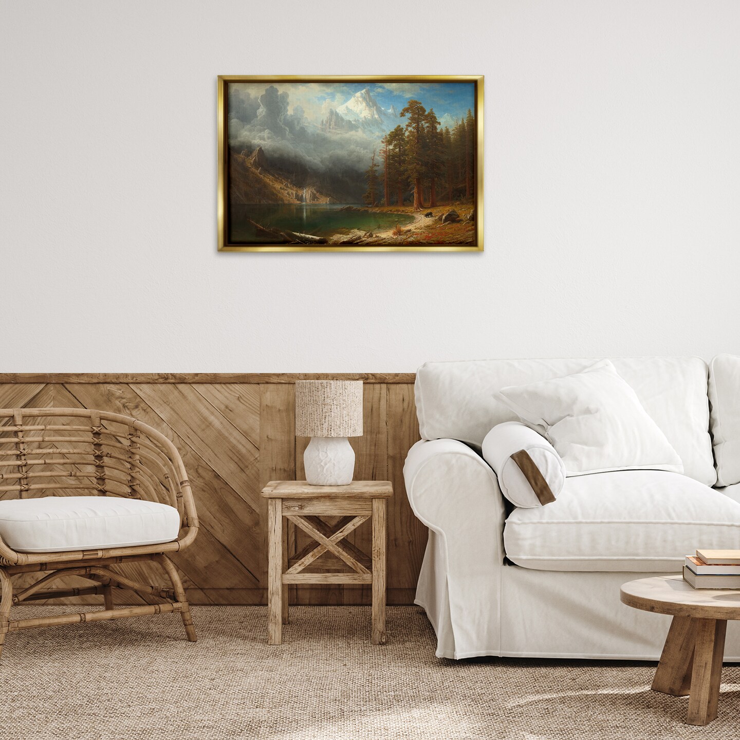 Stupell Industries Classical Bierstadt Mount Corcoron Framed Floater Canvas Wall Art Design by one1000paintings