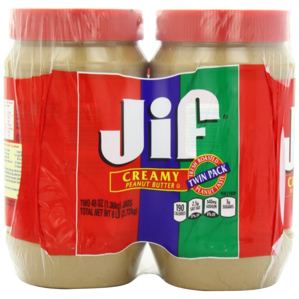 Jif Creamy Peanut Butter 48 Ounce (Pack Of 2)