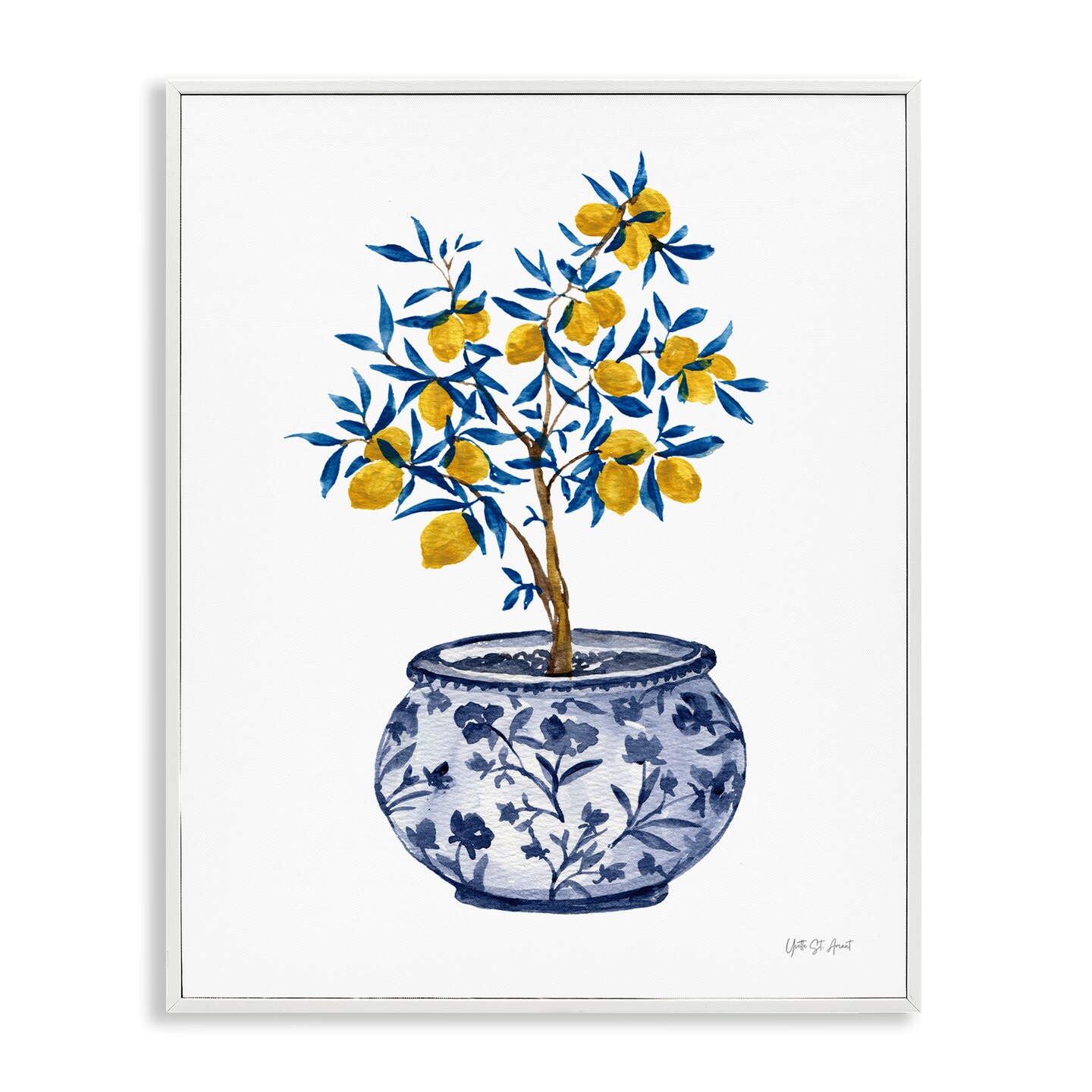 Stupell Industries Lemon Tree in Chinoiserie Framed Giclee Wall Art Design by Yvette St. Amant