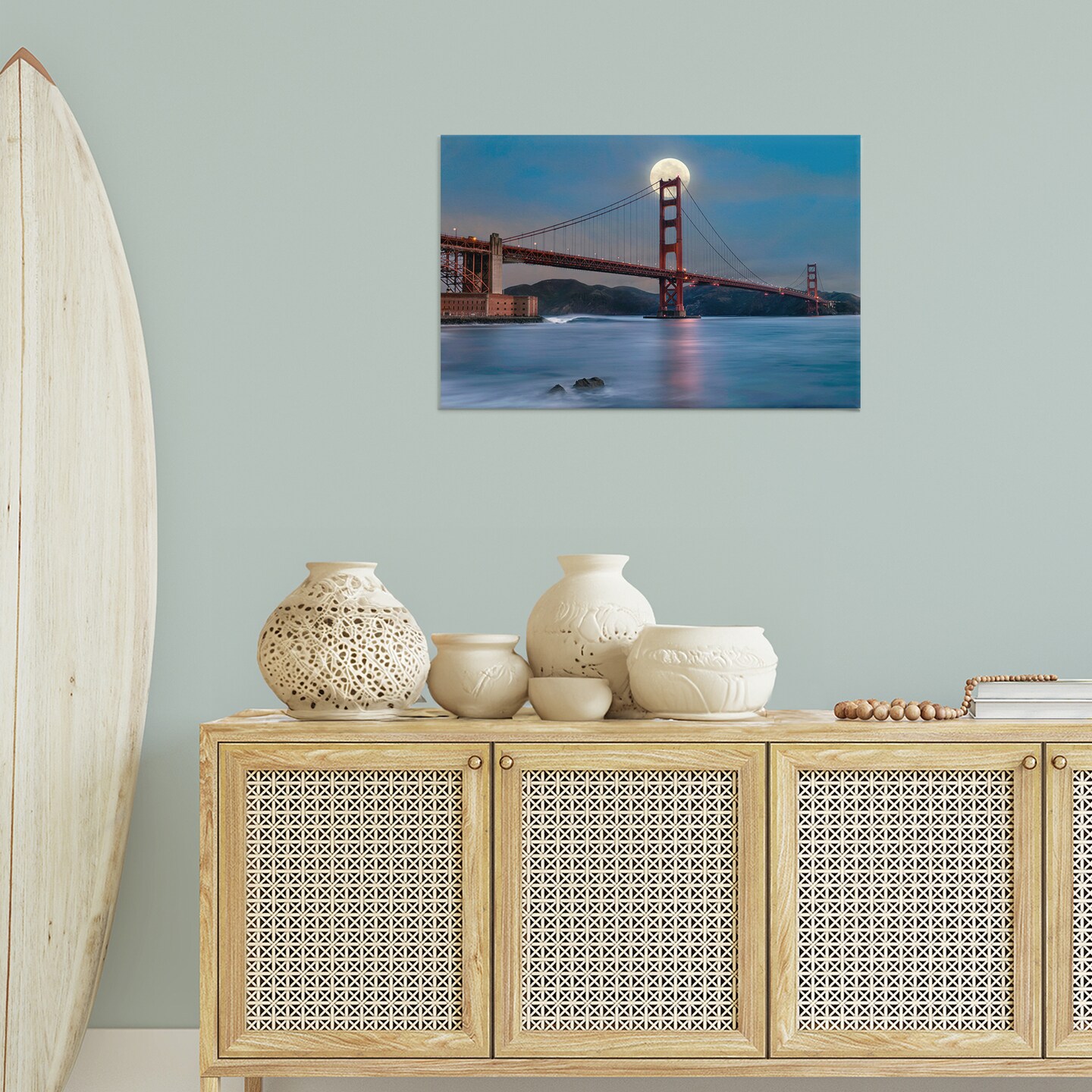 Stupell Industries Moonlit Bridge Landmark Canvas Wall Art Design by Lee Sie