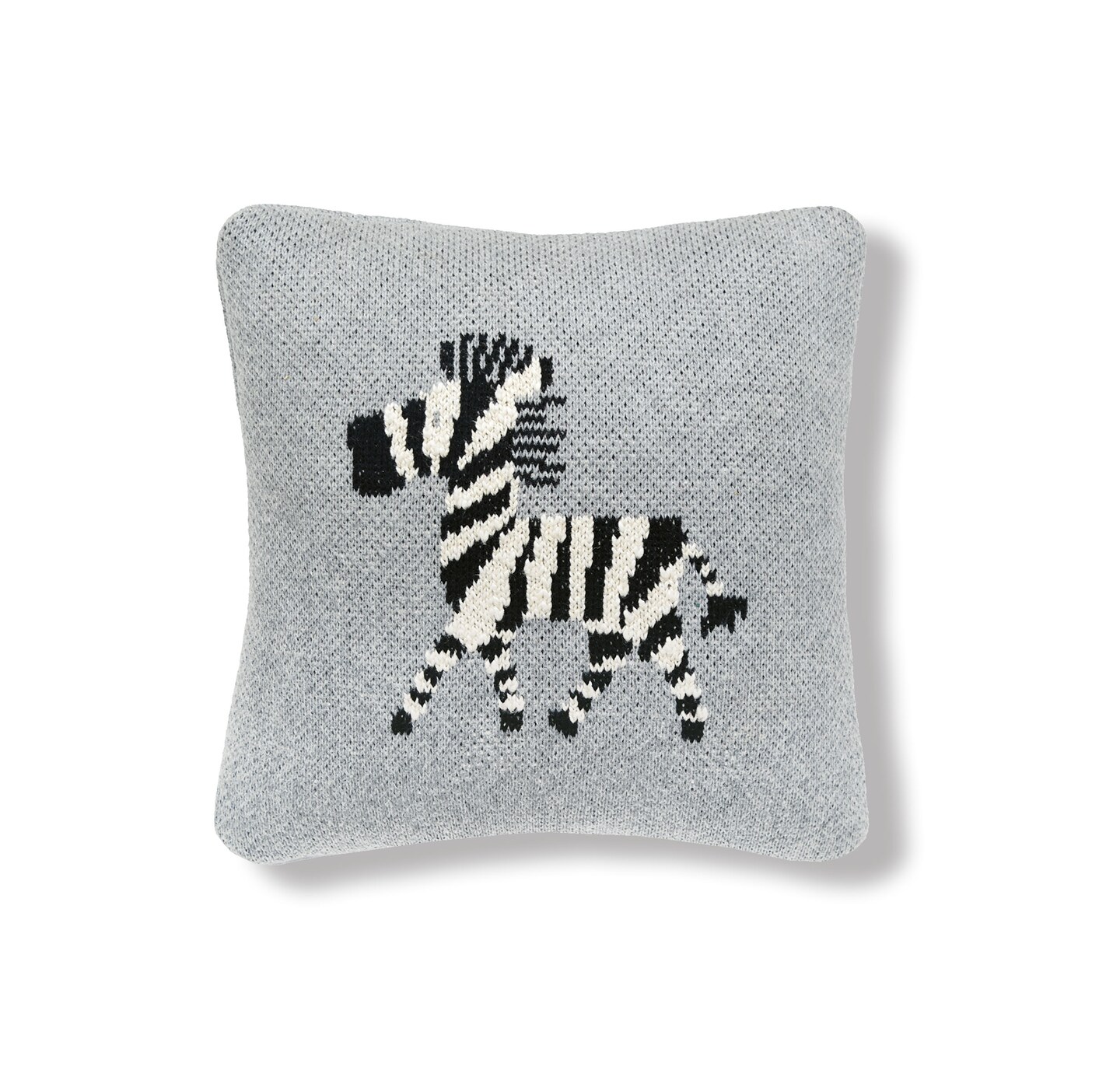 10&#x22; x 10&#x22; Zebra Knitted Small Petite Throw Pillow