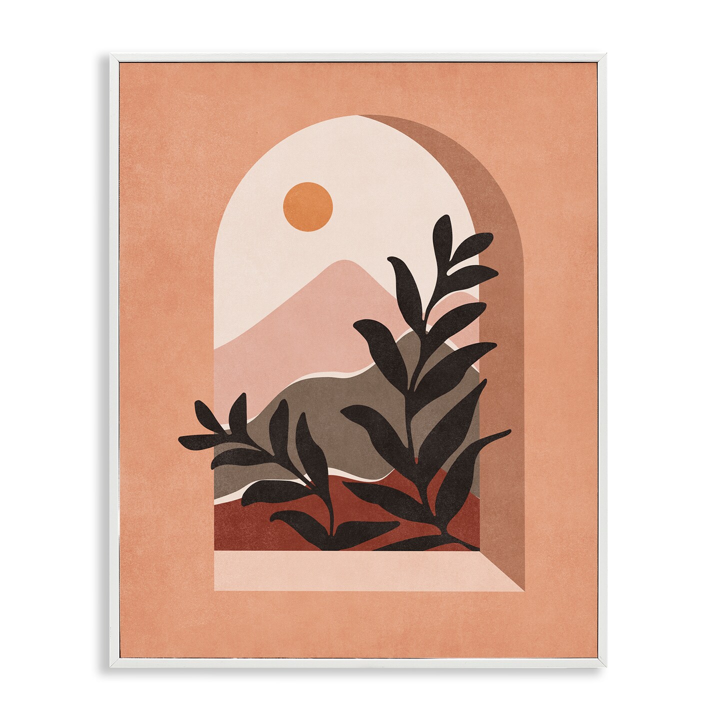 Stupell Industries Terracotta Boho Window Framed Giclee Wall Art Design by Nataly White