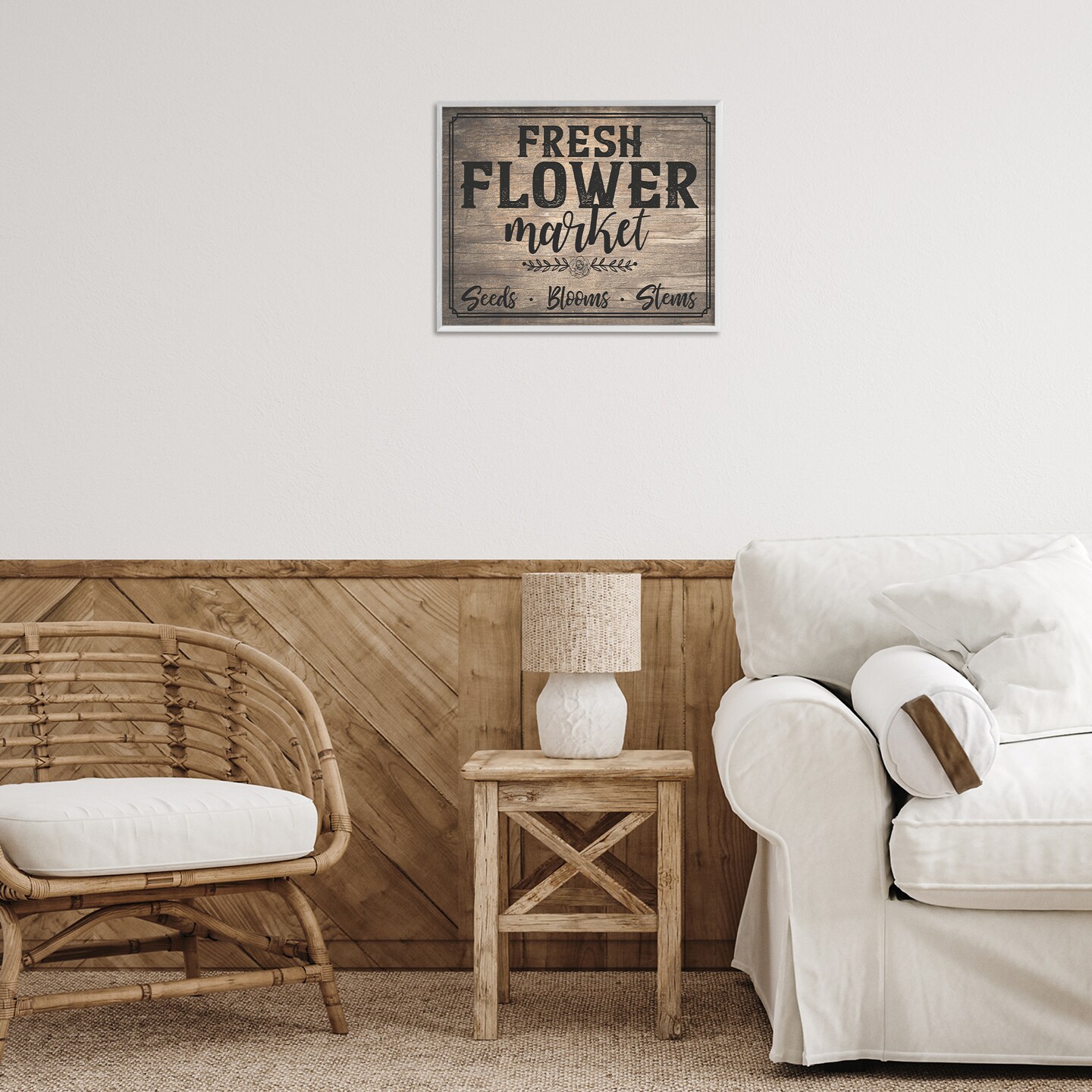 Stupell Industries Rustic Flower Market Framed Giclee Wall Art Design by Angela Nickeas
