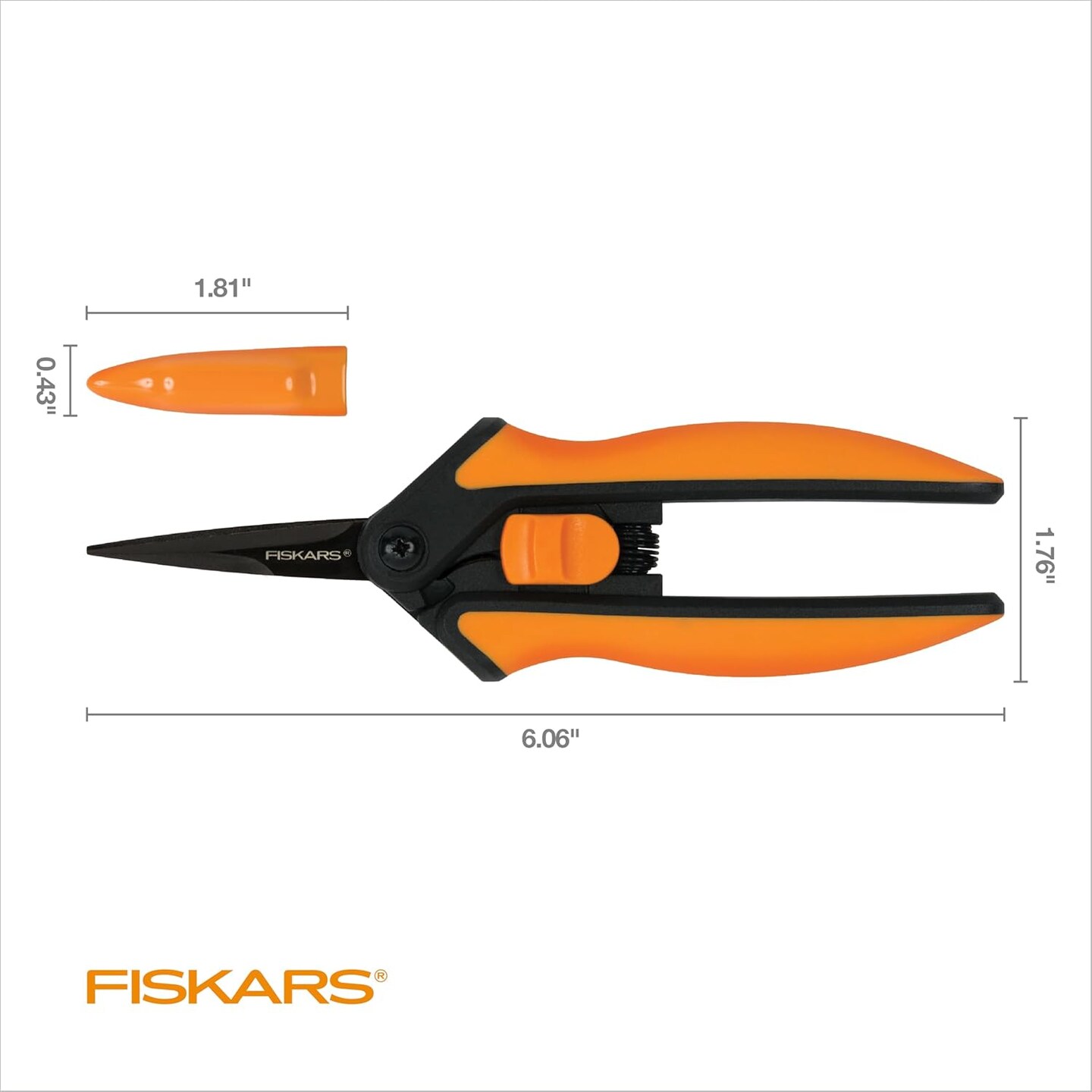 Pruning Snips - 6&#x22; Garden Shears with Comfort Grip and Spring Action - Sharp and Precise Non-Stick Steel Blades - Quality Pruning Shears for Plants in Grow Tents and Hydroponics - 2 Pack