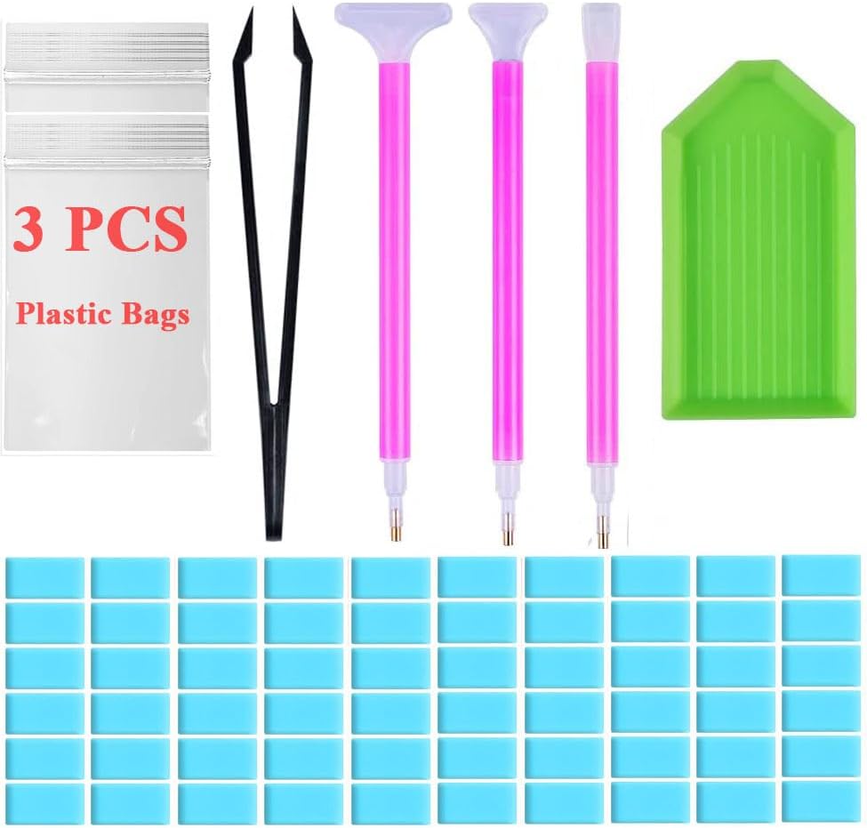 Diamond Painting Accessories &#x26; Art Tool Supplies-60PCS Diamond Painting Glue Clay-DIY Embroidery Wax Tacky Kit-Glue Dot Clay Paint Pen for Craft 5D Cross