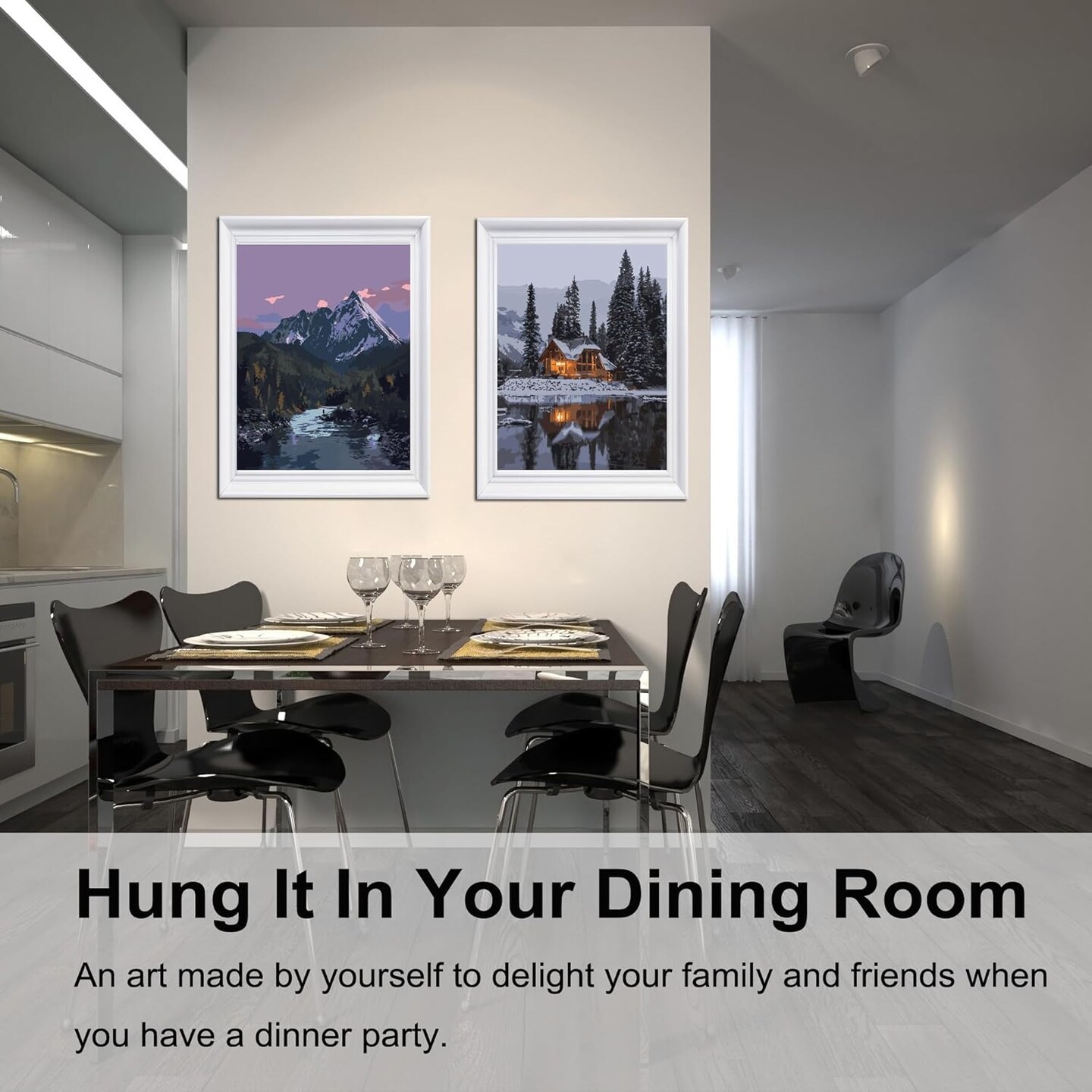 2-Pack Paint by Numbers Kit 12x16” – Beginner DIY Canvas for Adults