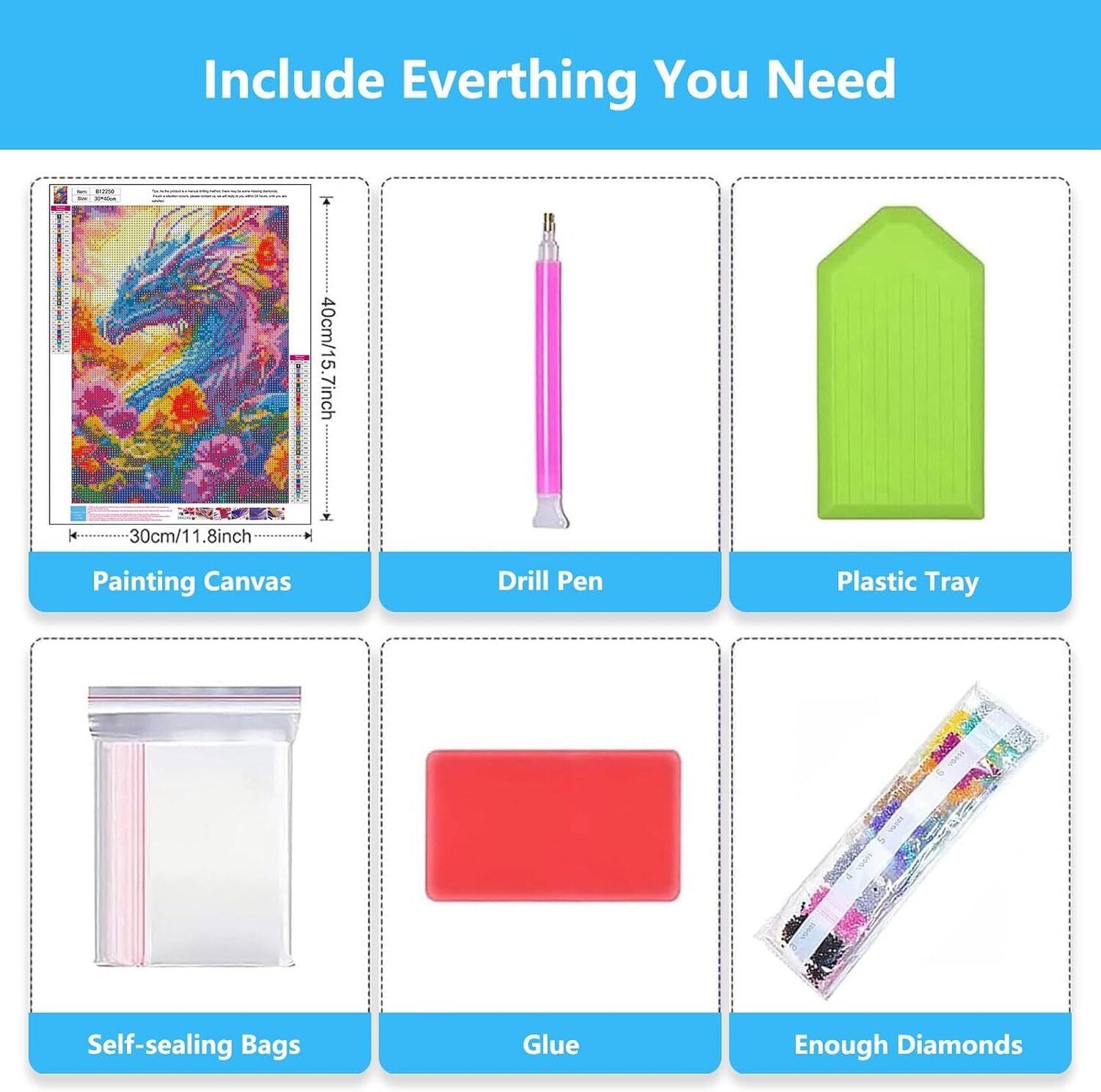 Dragon Diamond Art Kits for Adults, Dragon Diamond Painting Kits for Adults Beginners, Dragon DIY 5D Gem Art for Beginners, Dragon Diamond for Gifts Home Wall Decor 12x16 inch