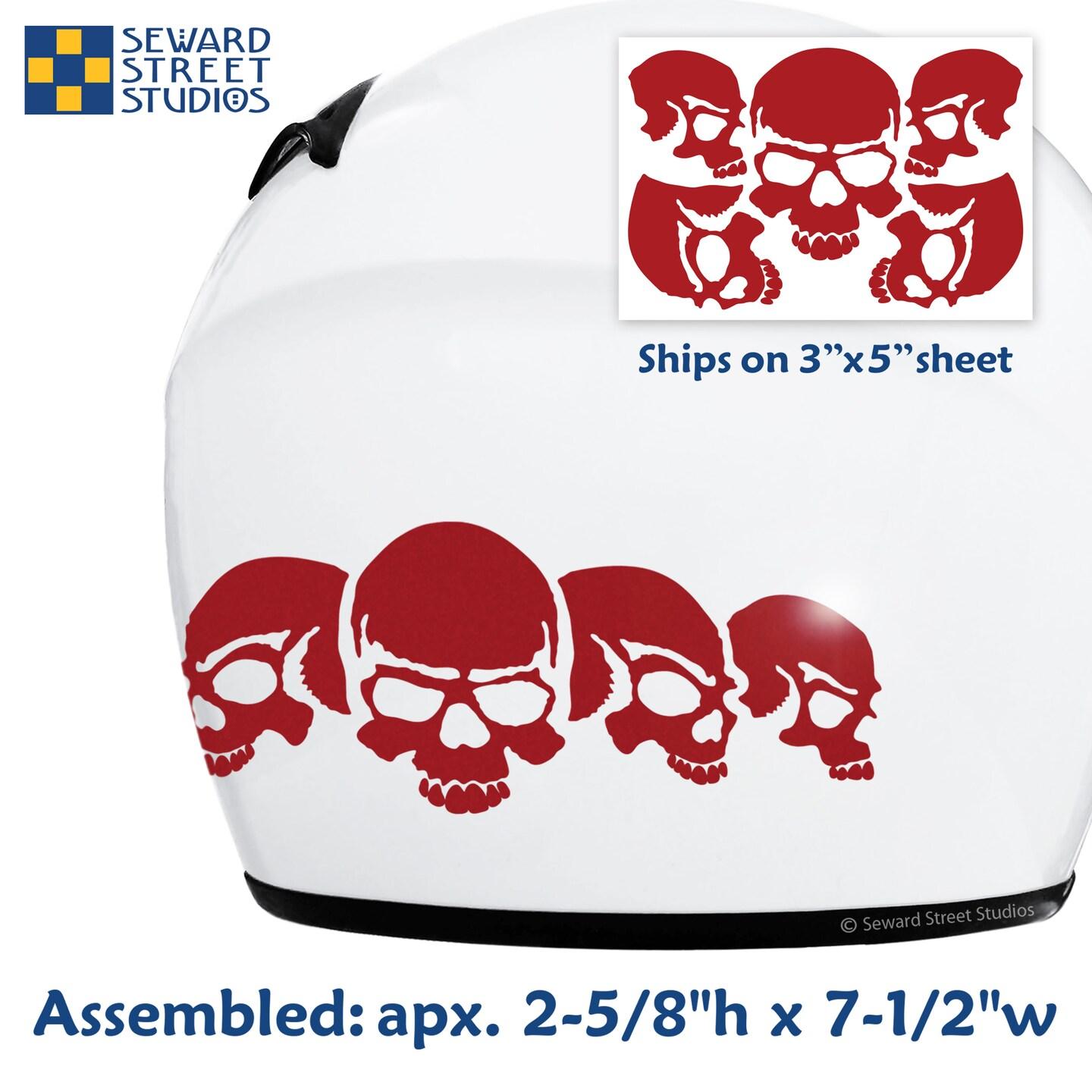 Red Five Skulls Reflective Decal Set, 5 Skulls Motorcycle Helmet Reflector  Stickers Kit, Death Head Transfers Sheet 687R-RD | MakerPlace by Michaels