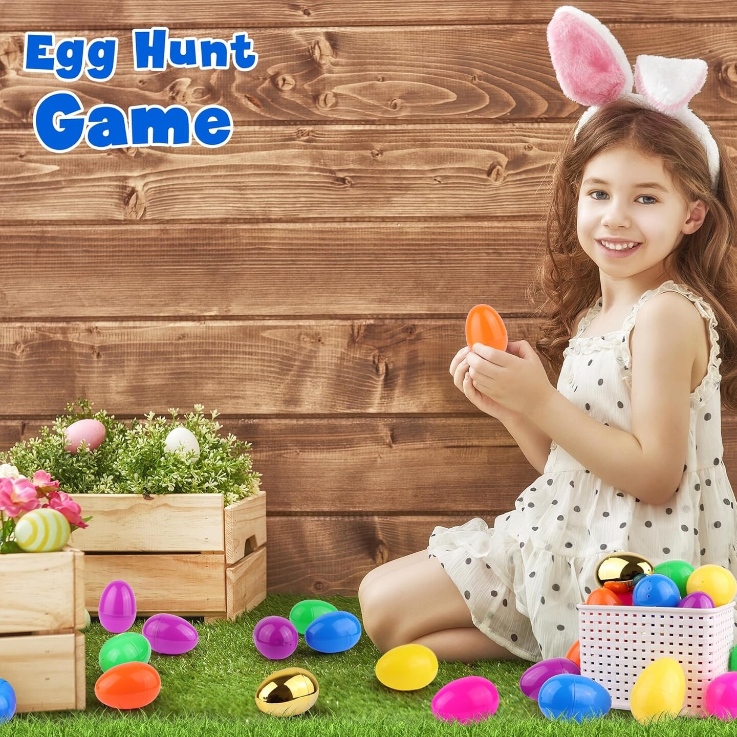 500 Pack Plastic Easter Eggs 6 Surprise Golden Eggs, Empty Easter Eggs Fillable, Bright Colors Plastic Eggs Bulks for Easter Hunt, Easter Party Favor, Basket Stuffers Fillers