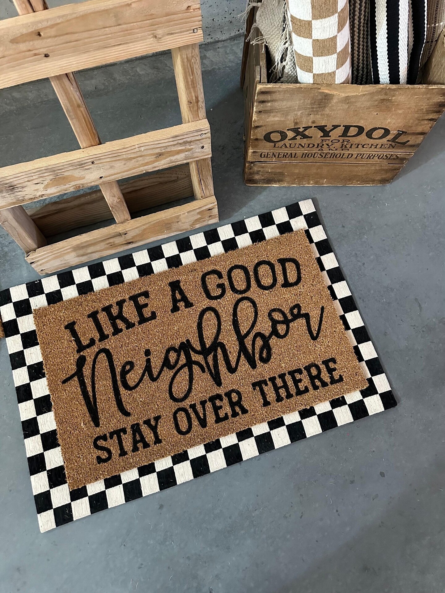 Like A Good Neighbor Doormat | Funny Doormat | Neighbor Doormat