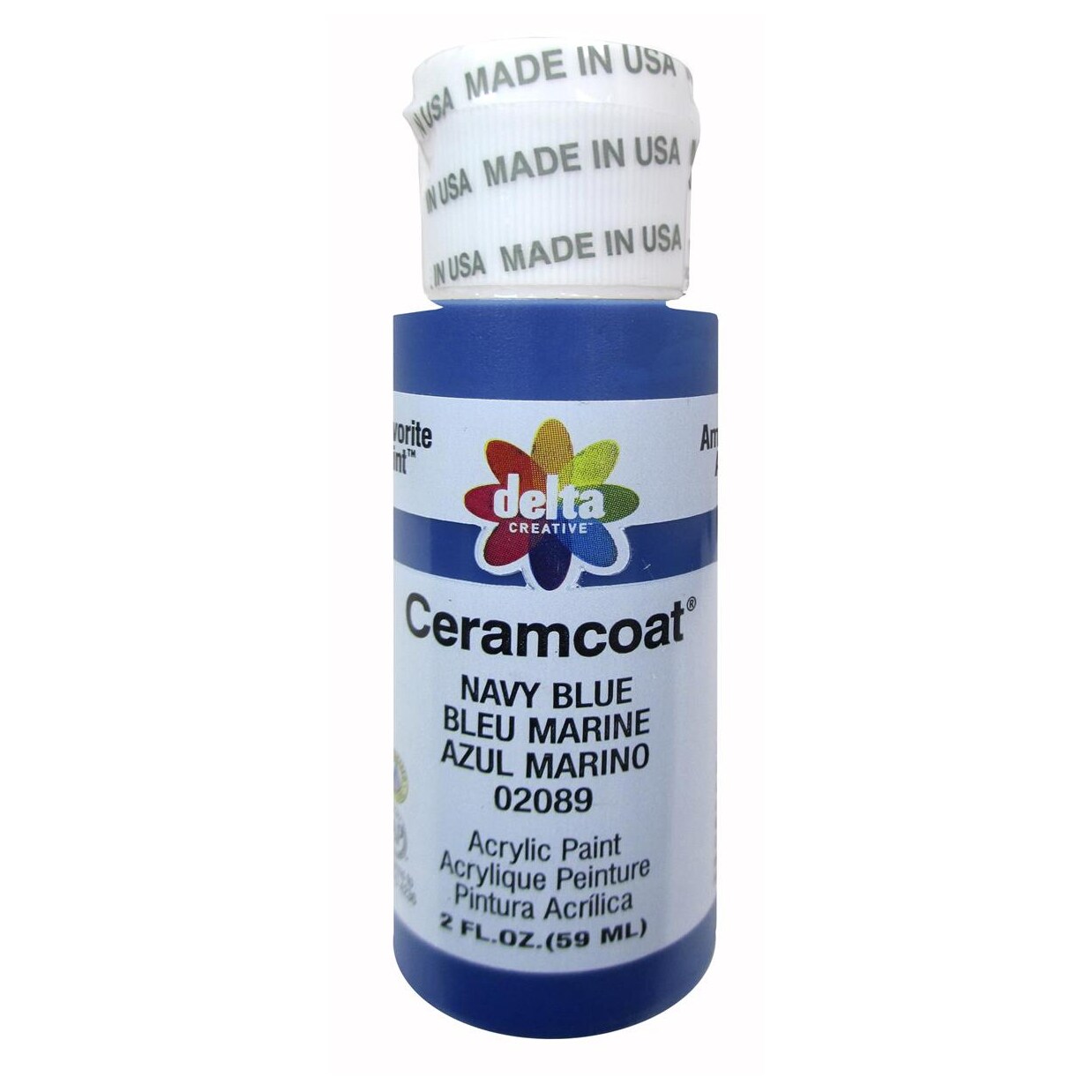 Delta Ceramcoat Acrylic Paint 2oz Navy Blue &#x2013; Multi-Surface Craft &#x26; Wood Paint for Painting Supplies, Canvas, DIY Projects, Artists &#x26; Hobbyists