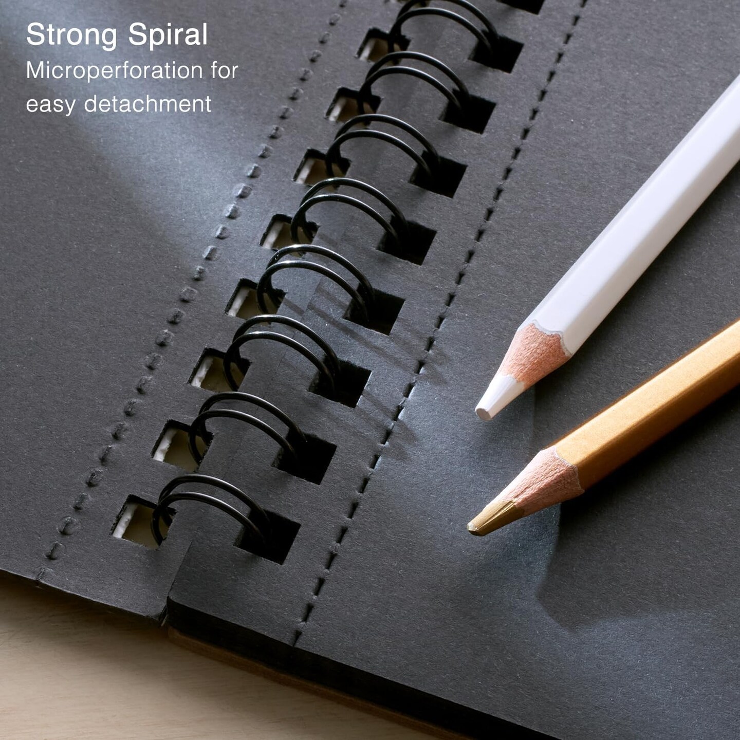9x12 Premium Black Paper Pads, Spiral Bound Sketchbook, Pack of 2, 70 Sheets (150g/m2), Acid-Free Drawing Paper, Ideal for Kids, Teens &#x26; Adults