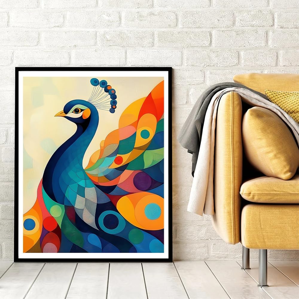 Painting by Numbers for Adults - Peacock Adult Paint by Number Kits for Beginners, Animal DIY Art Craft Kits for Ideal Gift No Frame (16x20 Inch)