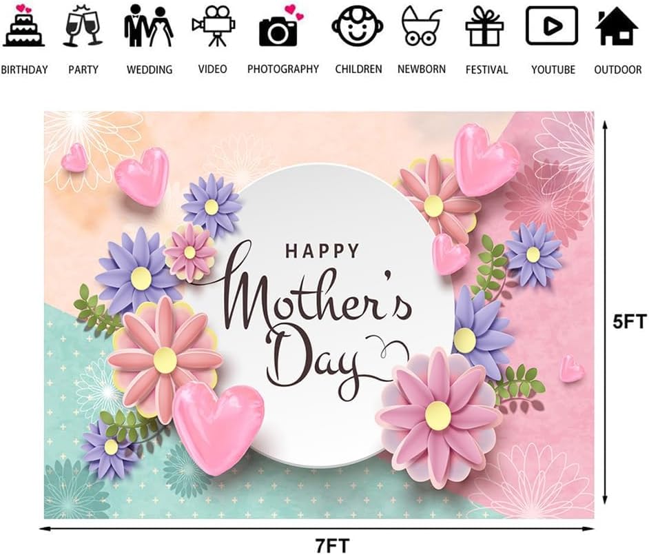 7x5ft Happy Mother&#x27;s Day Backdrops