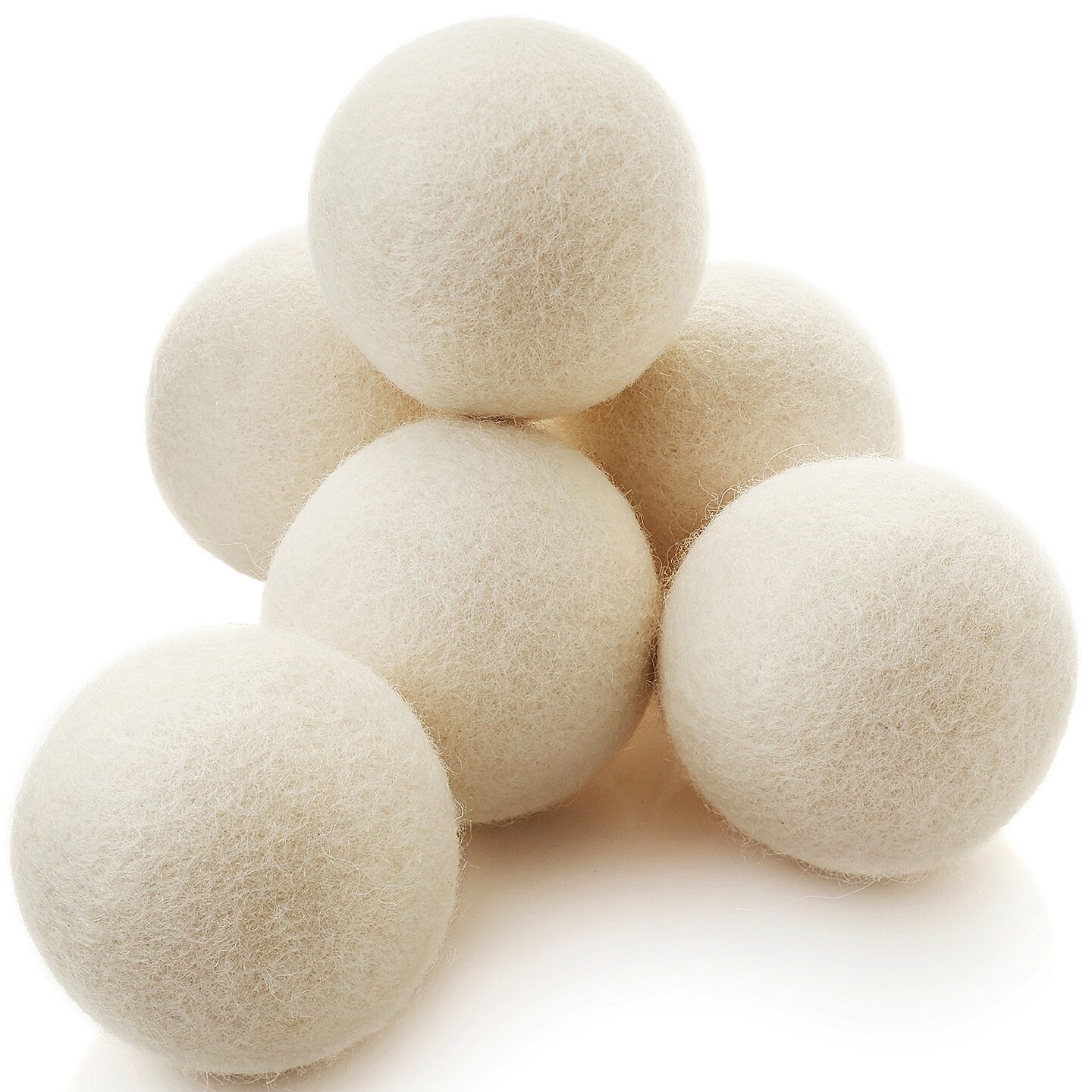 Casafield Wool Dryer Balls Set of 6, Extra Large Organic Handmade 100% New Zealand Wool, Natural Laundry Fabric Softener