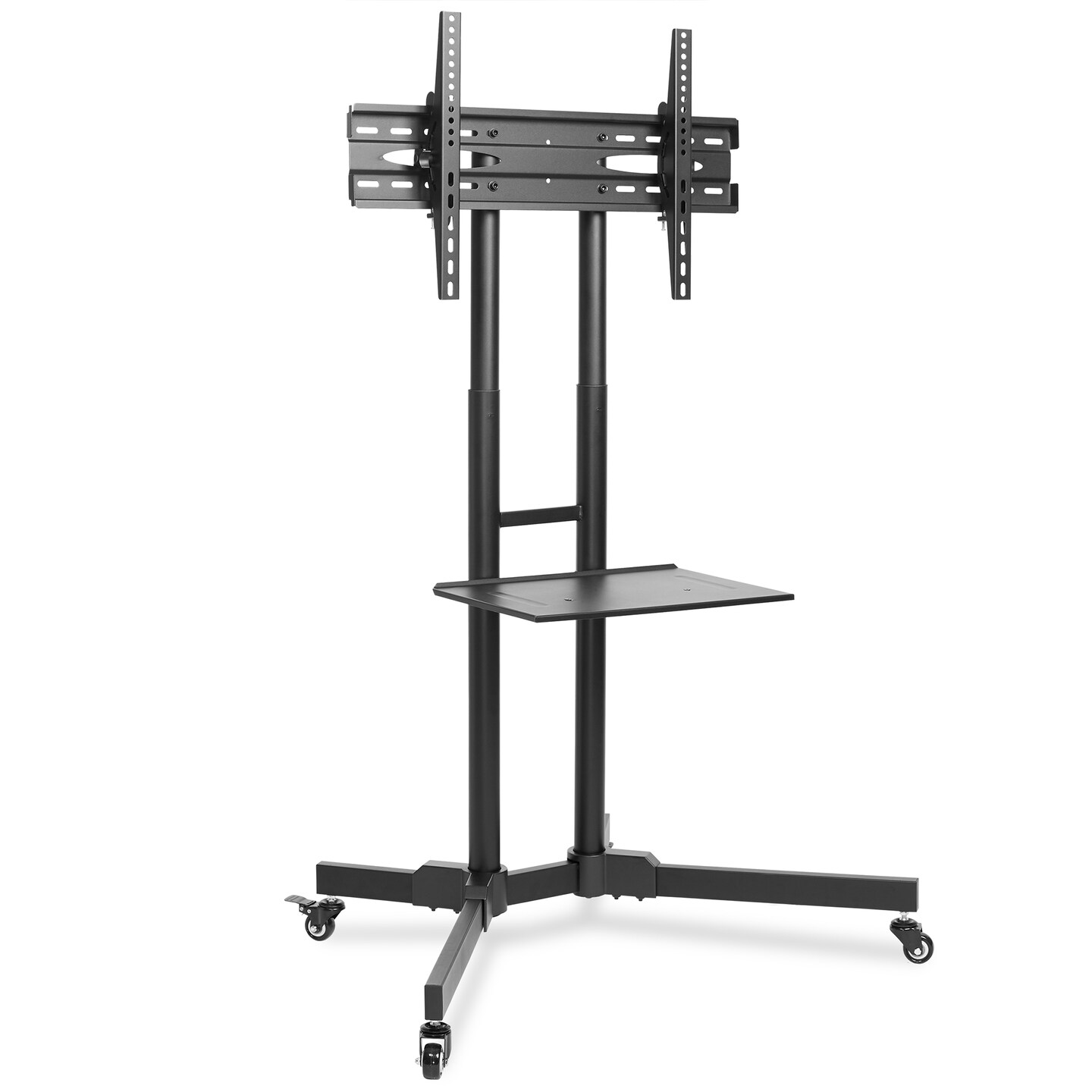 Mount Factory Rolling TV Stand Mobile TV Cart for 32-65 inch Plasma Screen, LED, LCD, OLED, Curved TV's - Universal Mount with Wheels