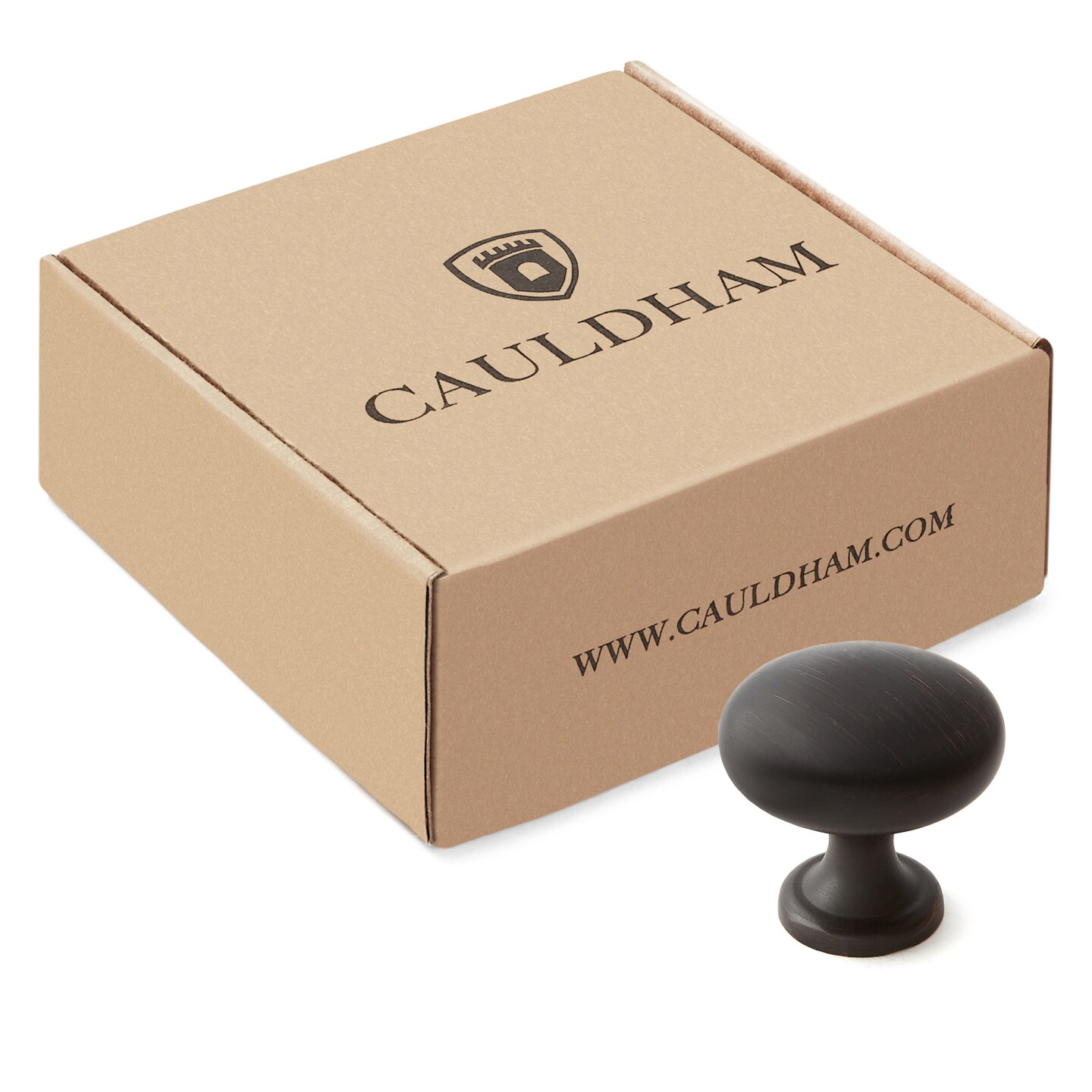Cauldham Solid Round Kitchen Cabinet Knobs Pulls (1-1/8&#x22; Diameter) - Dresser Drawer/Door Hardware - Style R125 - Oil Rubbed Bronze