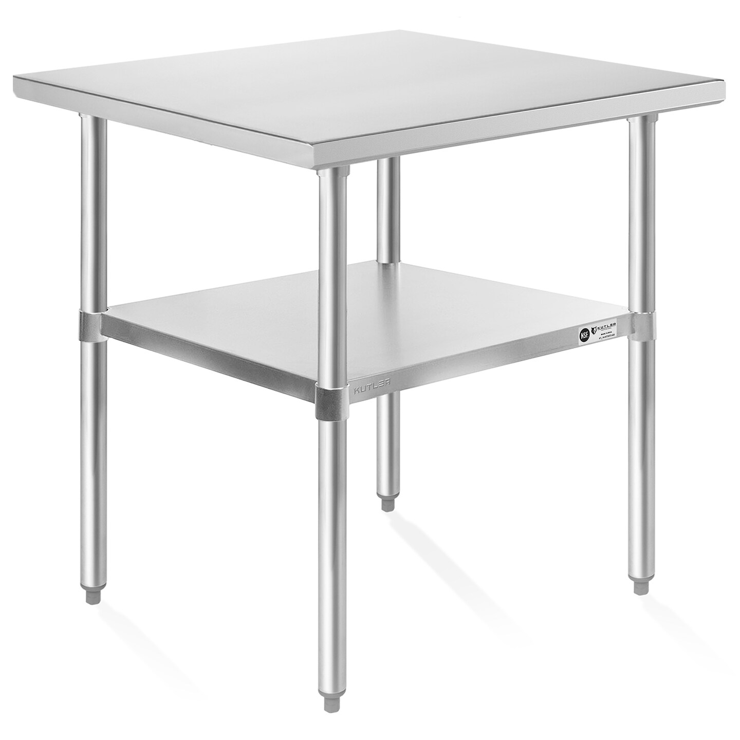 KUTLER Stainless Steel Table, NSF Heavy Duty Commercial Kitchen Prep and Work Table with Undershelf for Restaurant, Hotel, Home