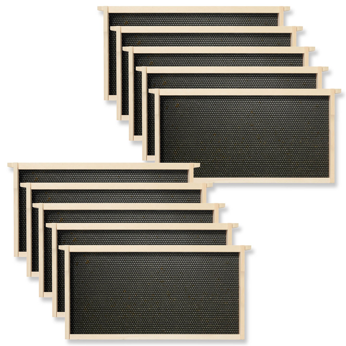 Honey Keeper Brood Box with Window, 100% Beeswax Coated Beehive Kit with 10 Wooden Frames and Waxed Foundations for Langstroth Beekeeping